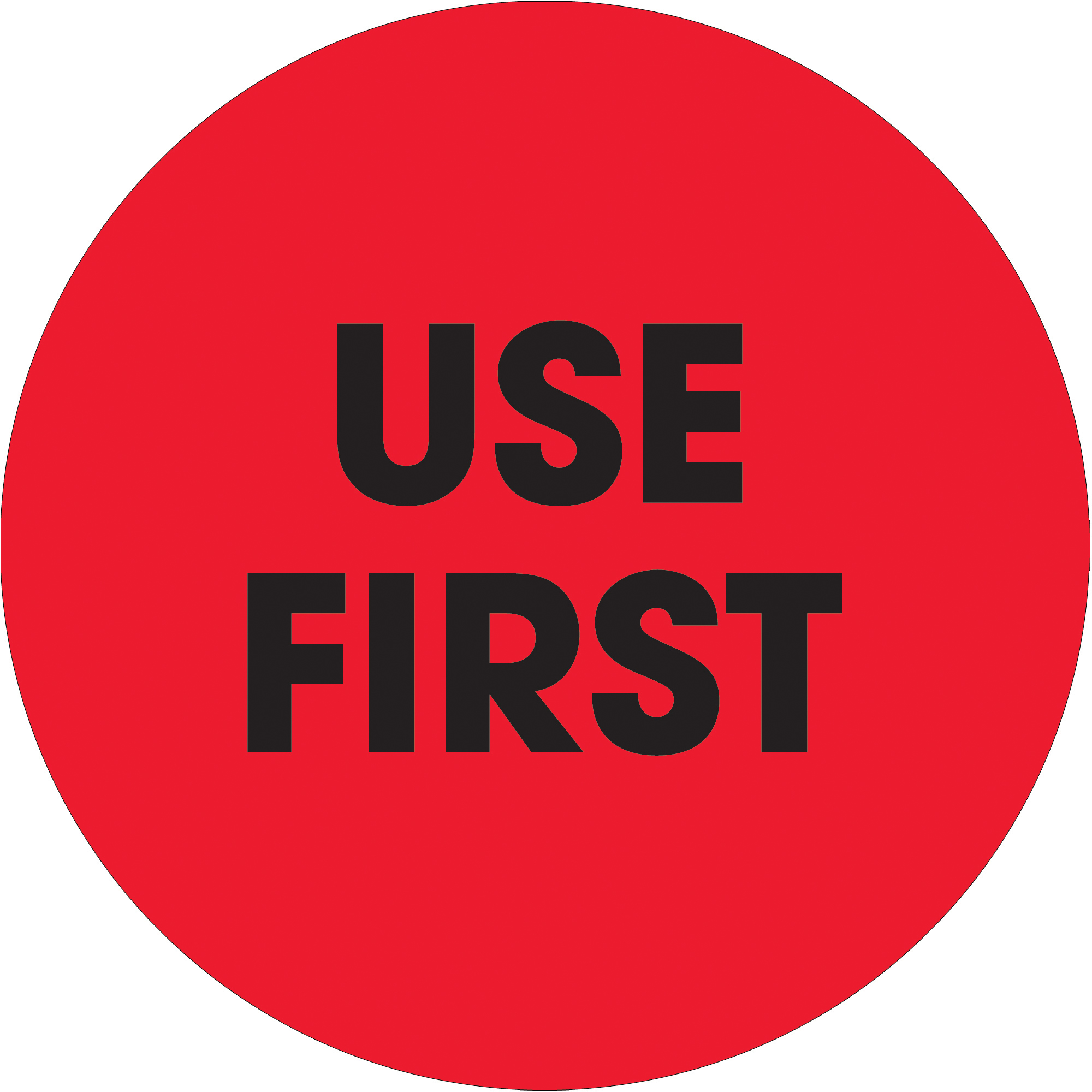 Tape Logic® Labels, "Use First", 2" Circle, Fluorescent Red, 500/Roll