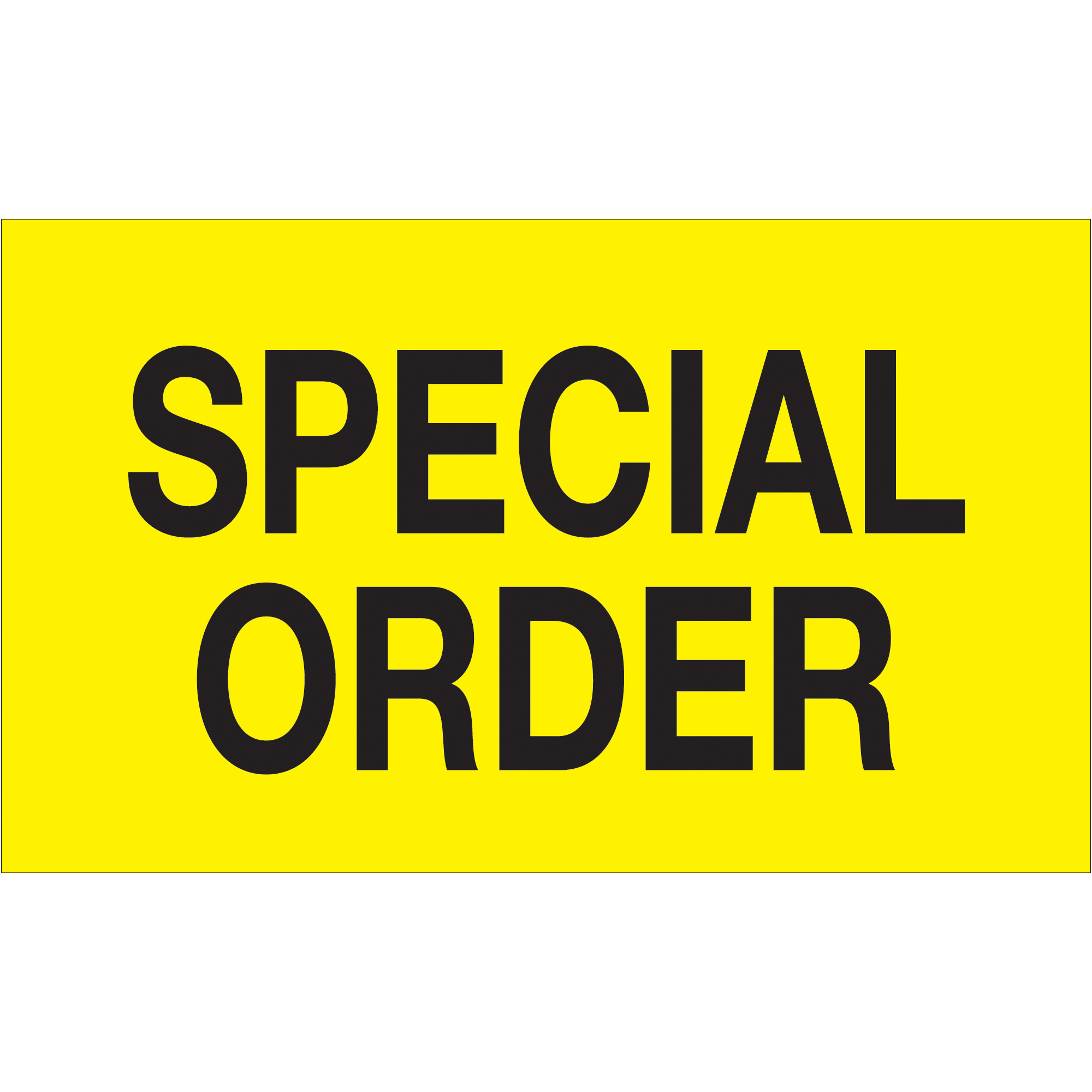 Tape Logic® Labels, "Special Order", 3" x 5", Fluorescent Yellow, 500/Roll