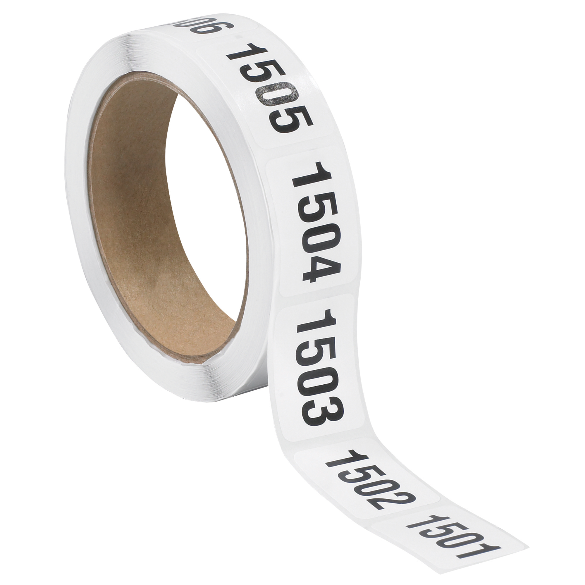 Tape Logic® Consecutive Numbered Labels, "(1501-2000)", 1" x 1 1/2", Black/White, 500/Roll
