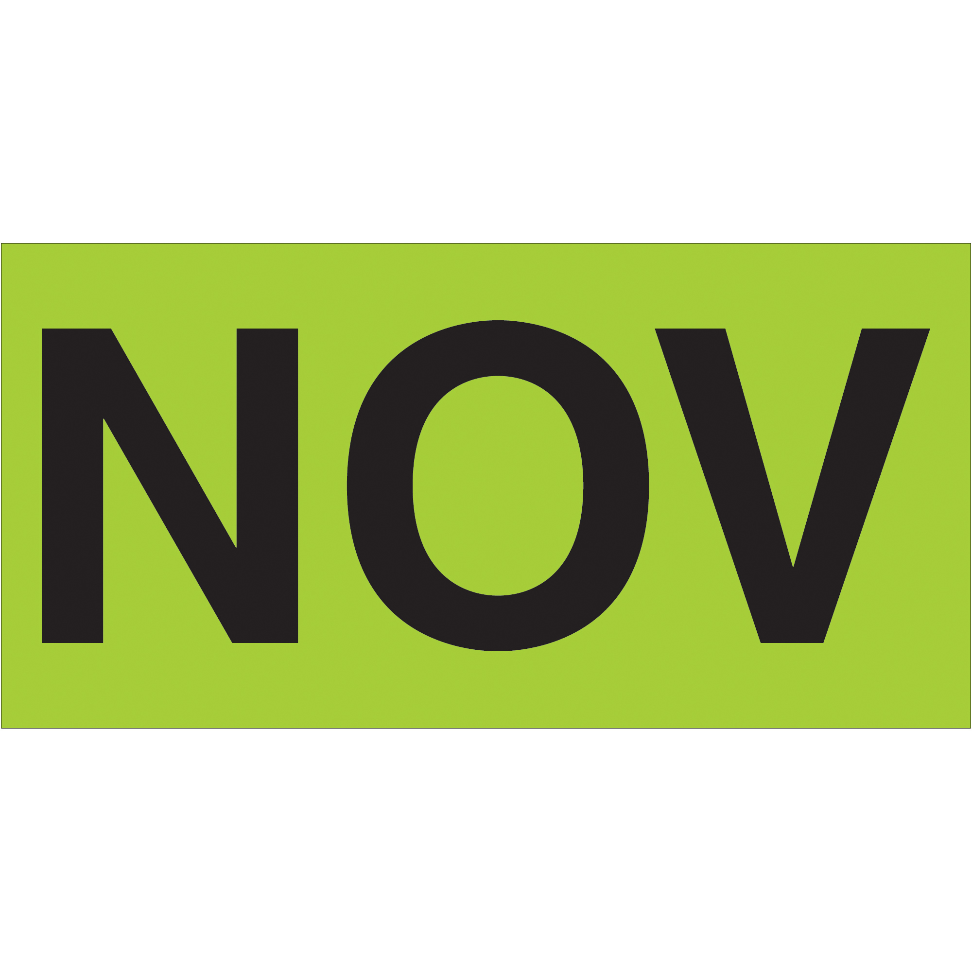 Tape Logic® Months of the Year Labels, "NOV", 3" x 6", Fluorescent Green, 500/Roll