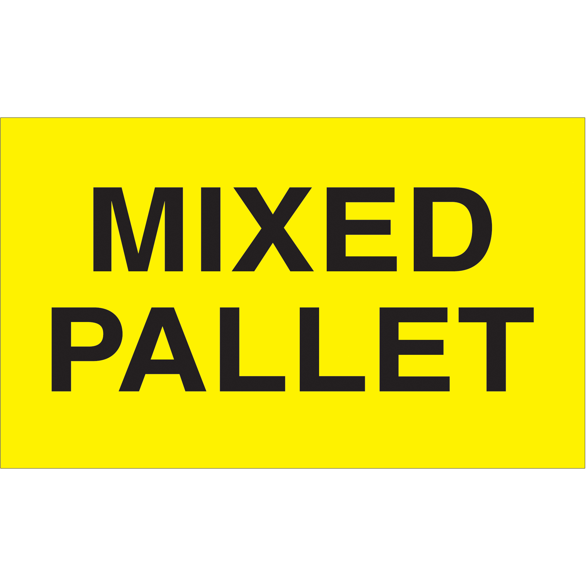Tape Logic® Labels, "Mixed Pallet", Fluorescent Yellow, 500/Roll