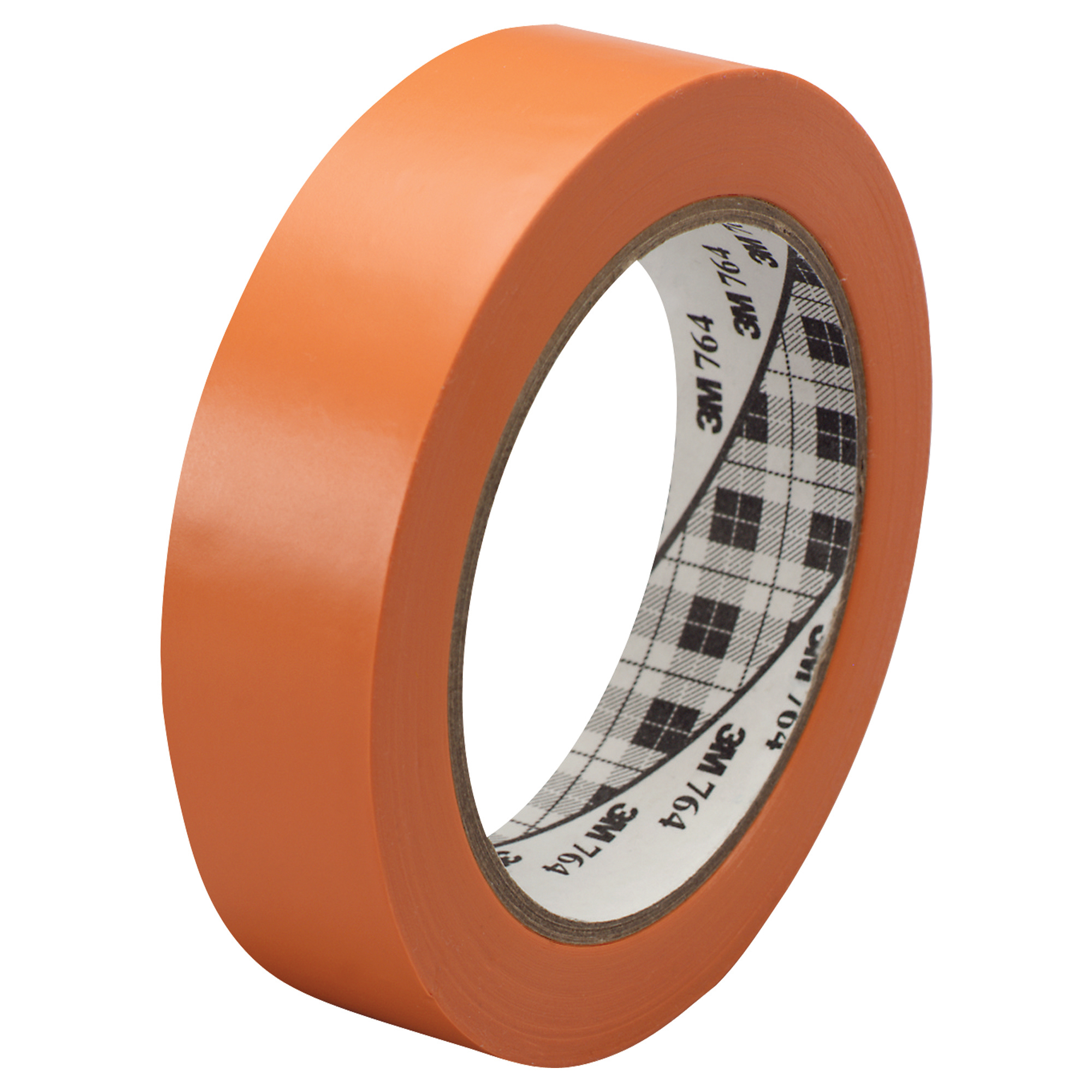 3M™ 764 Vinyl Tape, 5.0 Mil, 1" x 36 yds, Orange, 36/Case