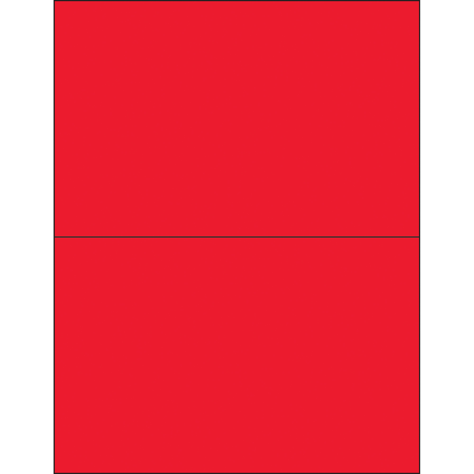 Tape Logic® Removable Rectangle Laser Labels, 8 1/2" x 5 1/2", Fluorescent Red, 200/Case