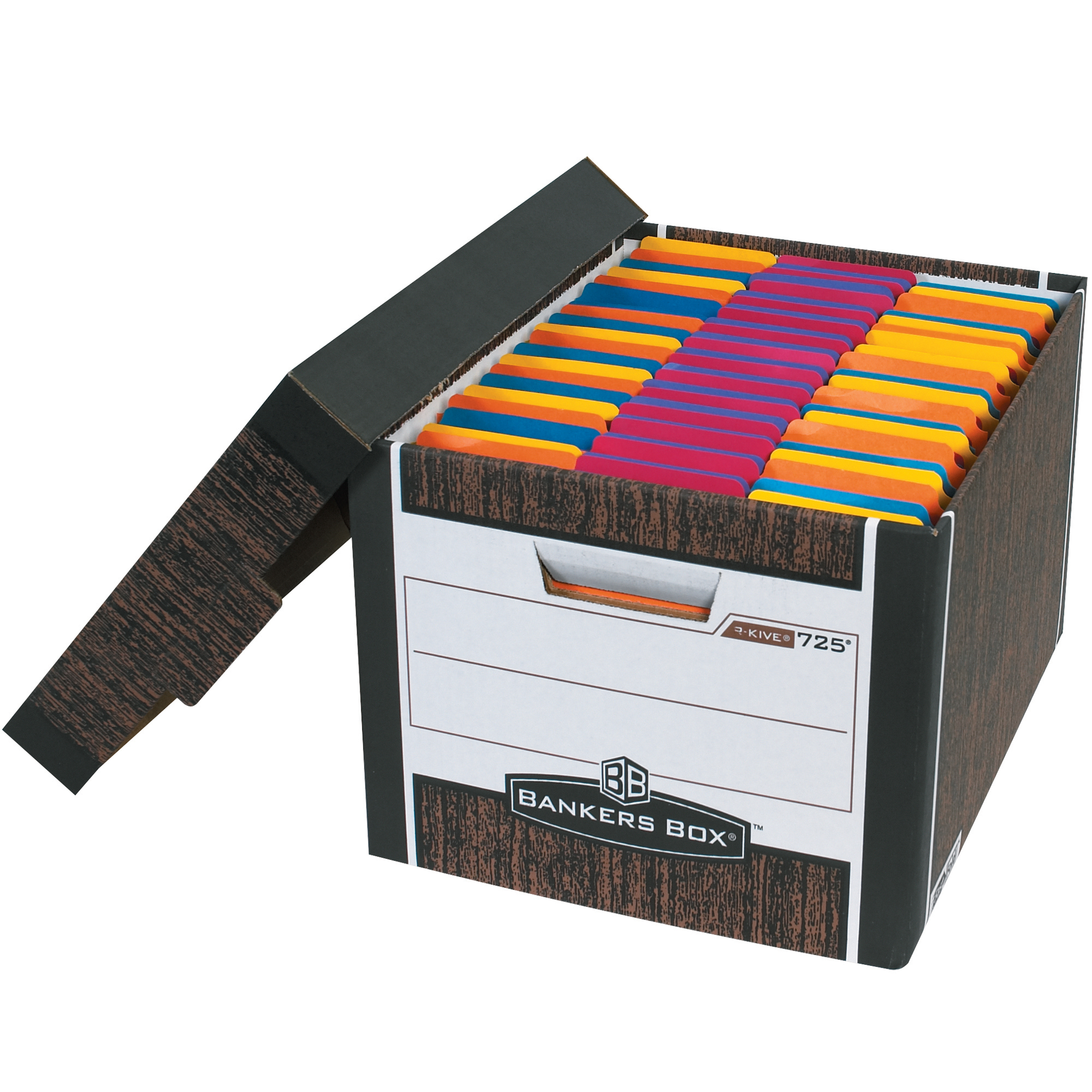 R-KIVE® File Storage Boxes, 15" x 12" x 10", Woodgrain, 12/Case