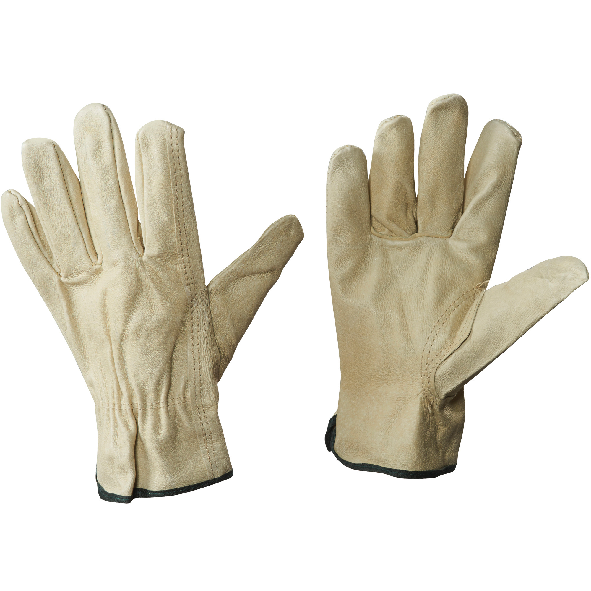 Pigskin Leather Drivers Gloves, Large, Natural, 3 Pairs/Case