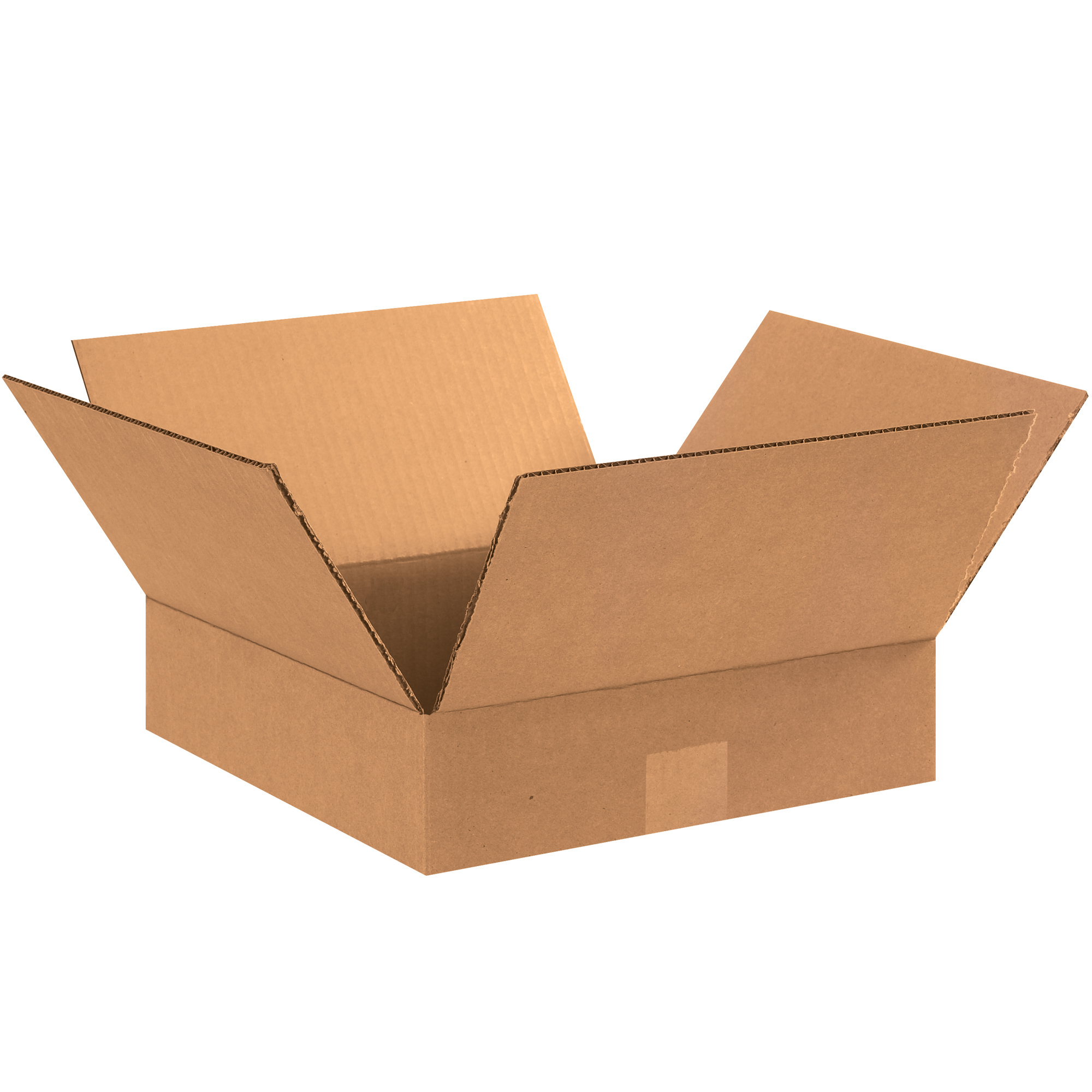 Flat Corrugated Boxes, 11" x 11" x 3", Kraft, 25/Bundle; 500/Skid