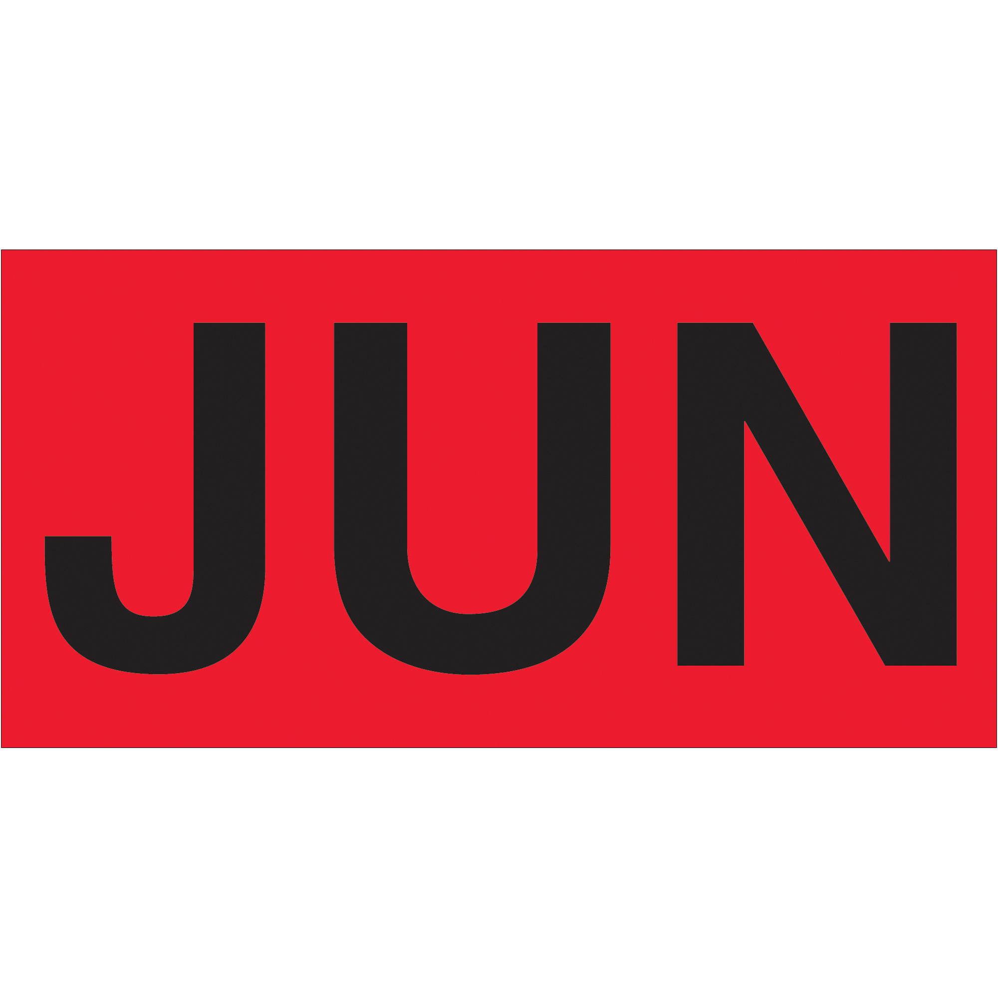 Tape Logic® Months of the Year Labels, "JUN", 3" x 6", Fluorescent Red, 500/Roll