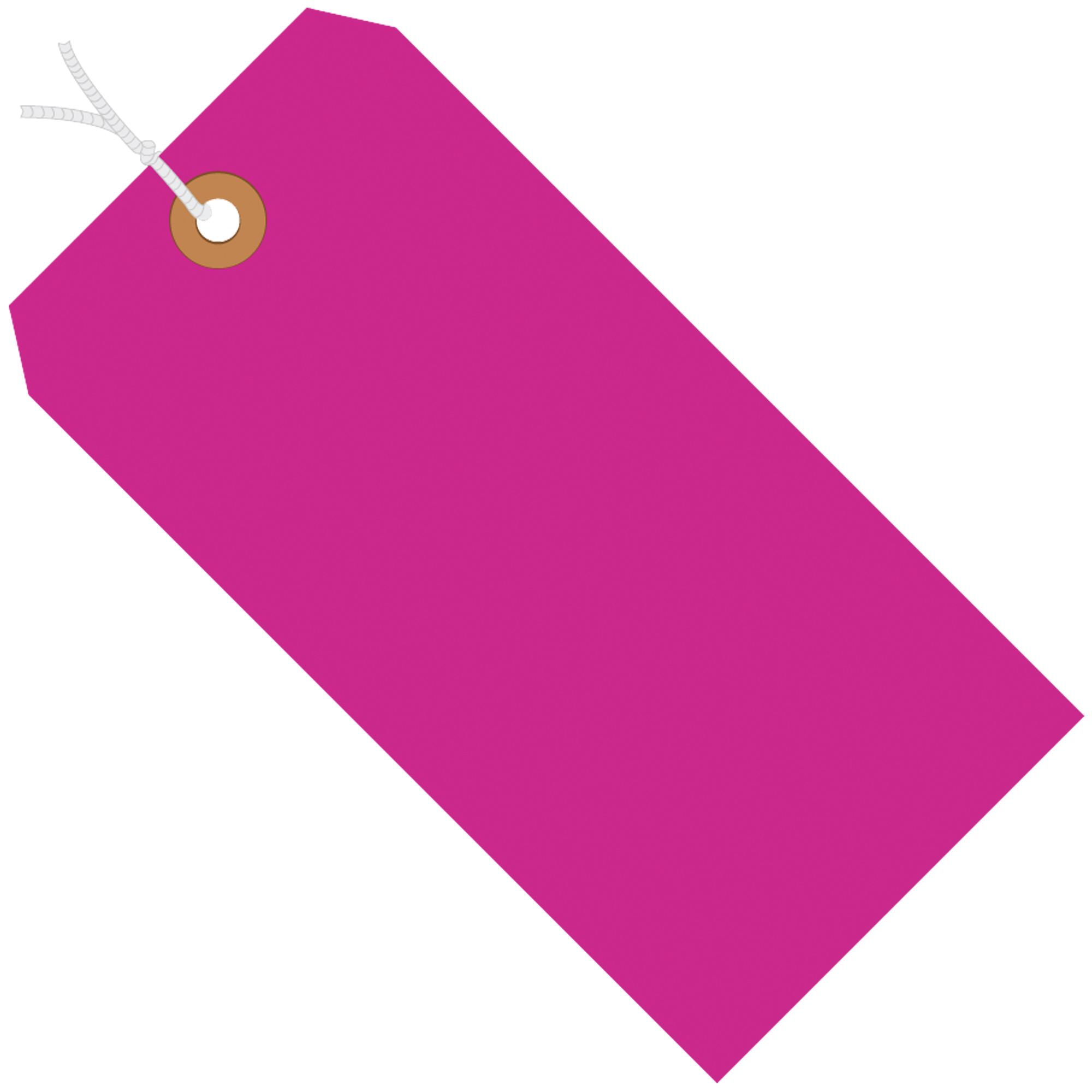 Shipping Tags, Pre-Strung, 13 Pt., 6 1/4" x 3 1/8", Fluorescent Pink, 1000/Case