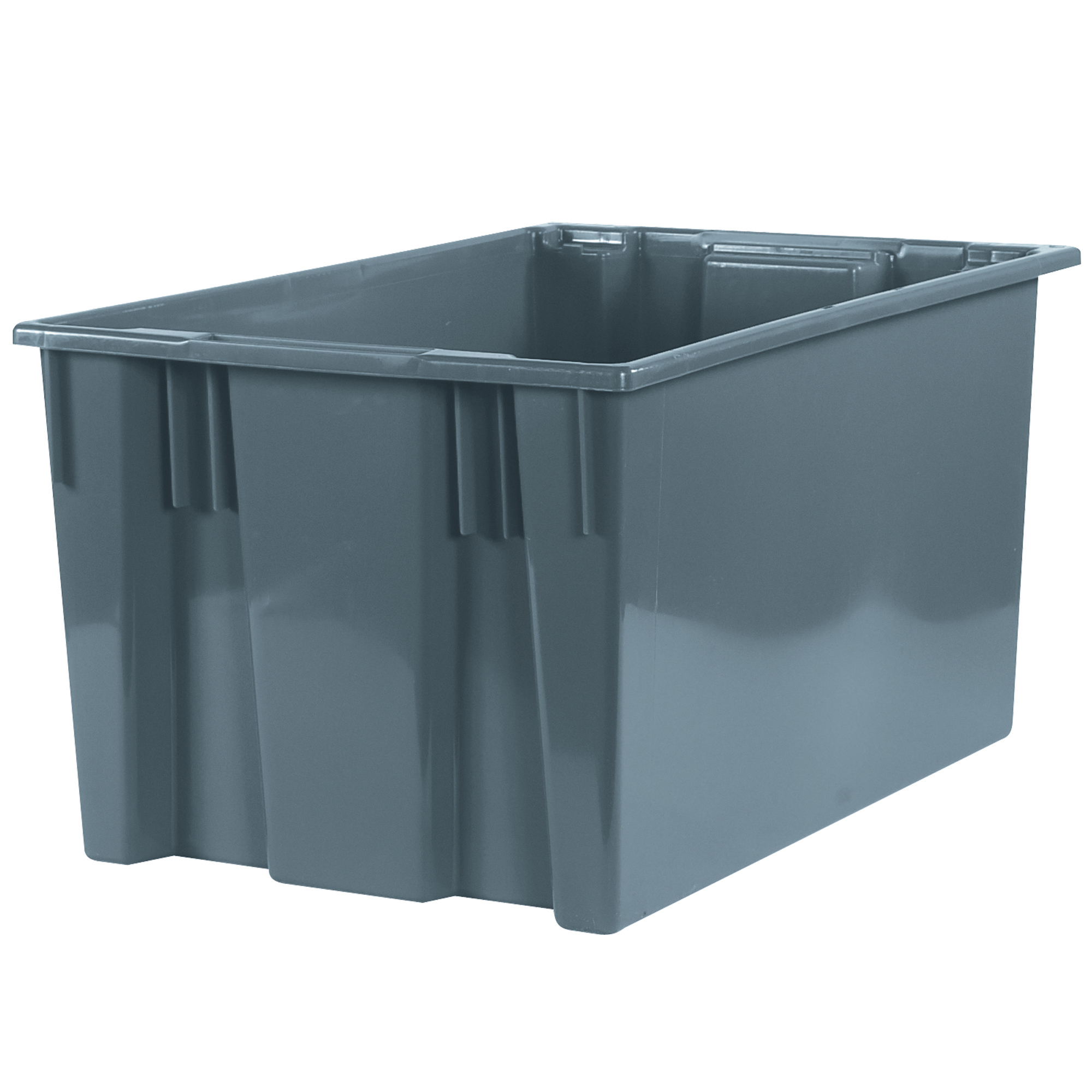 Stack & Nest Containers, 26 5/8" x 18 1/4" x 14 7/8", Gray, 3/Case
