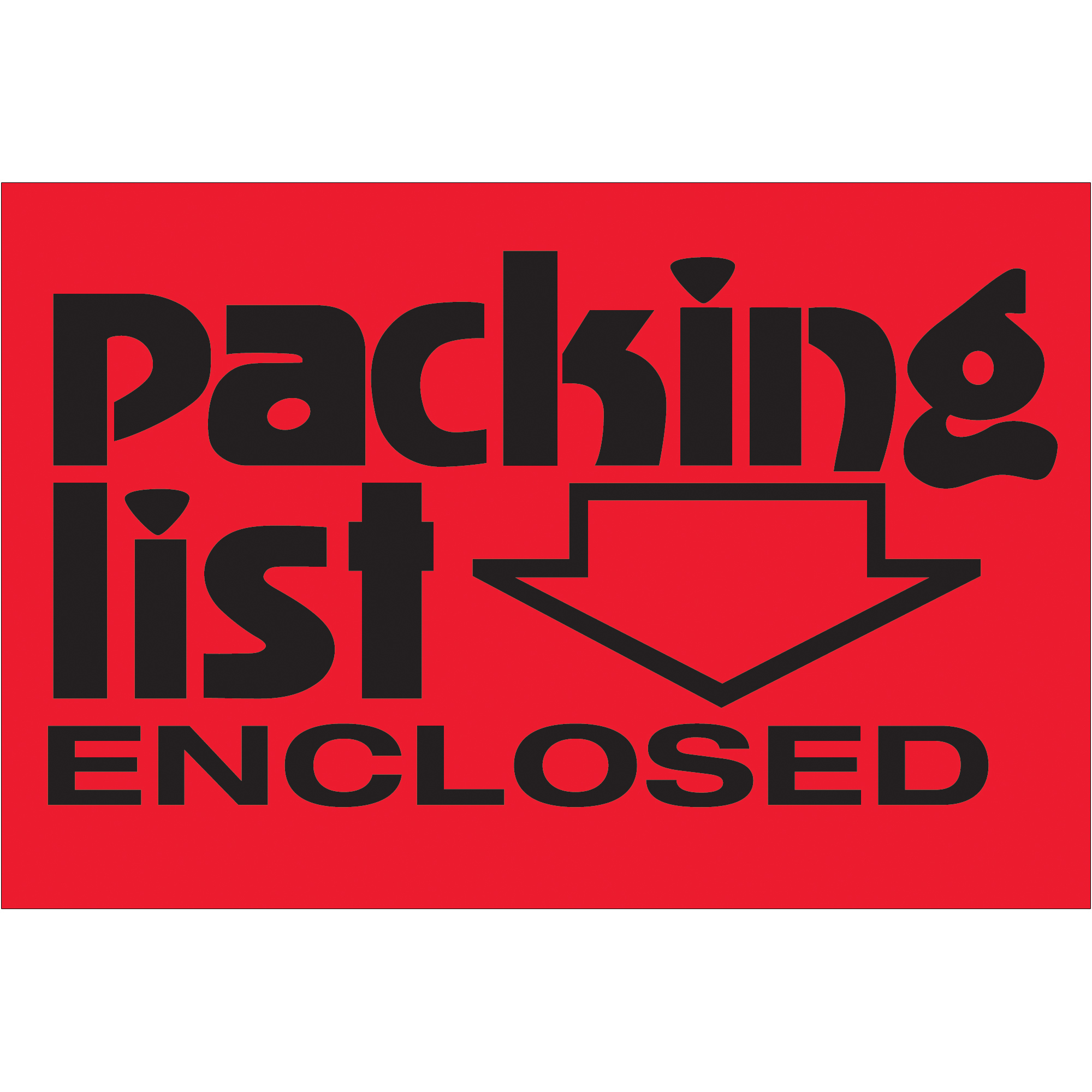 Tape Logic® Labels, "Packing List Enclosed", 2" x 3", Fluorescent Red, 500/Roll