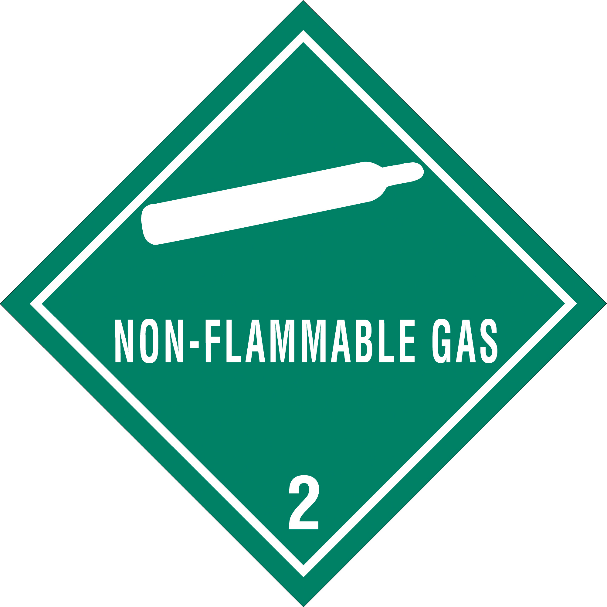 Tape Logic® Labels, "Non-Flammable Gas - 2", 4" x 4", Green/White, 500/Roll