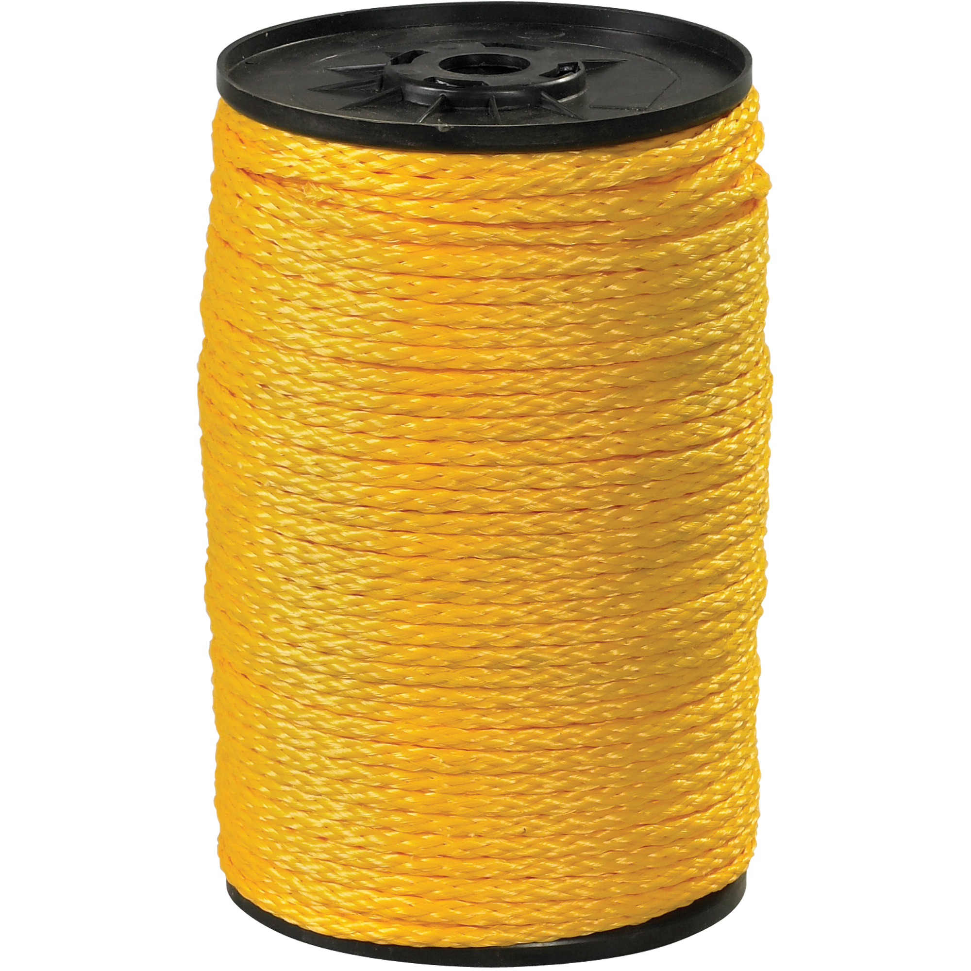 Hollow Braided Polypropylene Rope, 3/8", 2,100 lb, Yellow, 1000'/Case