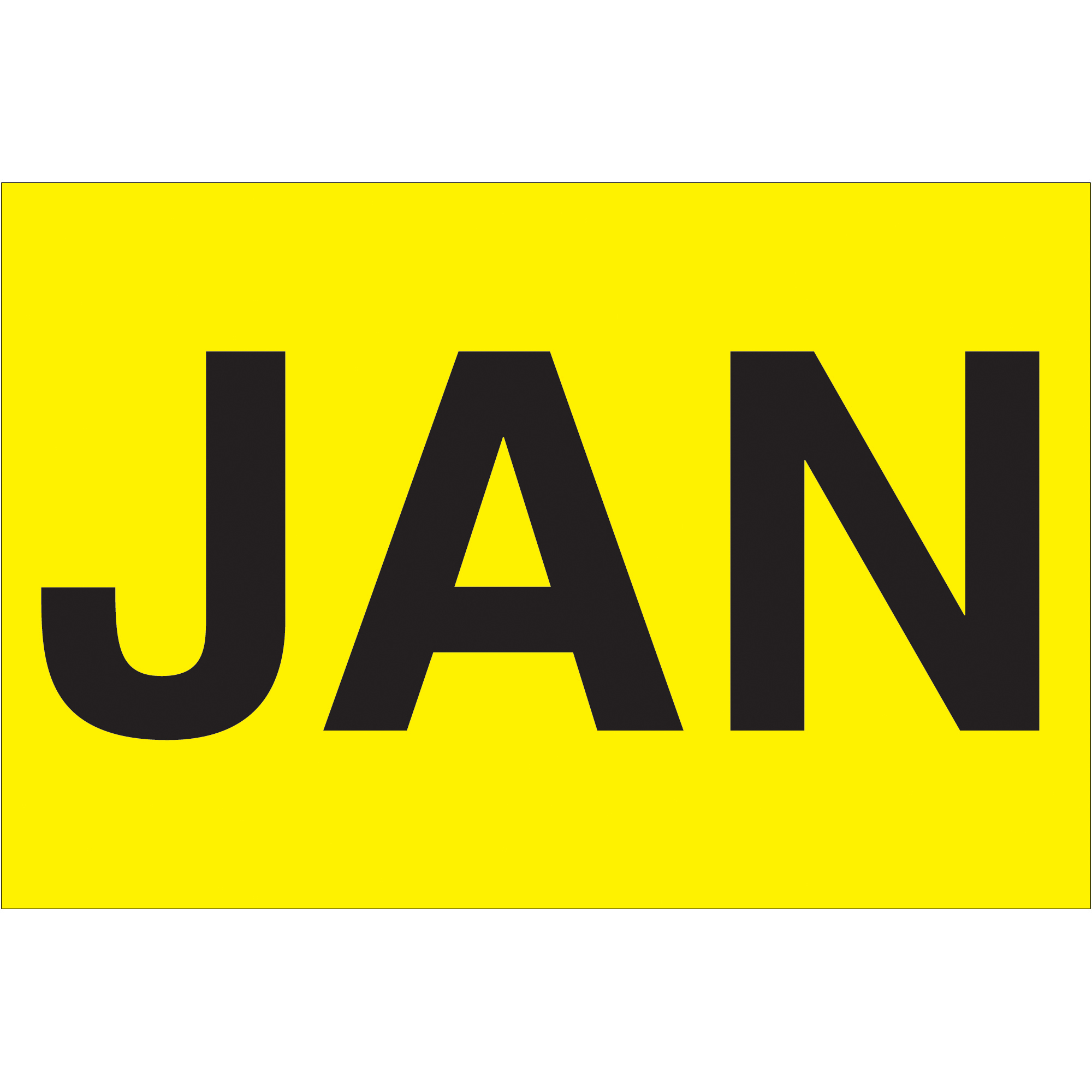Tape Logic® Months of the Year Labels, "JAN", 2" x 3", Fluorescent Yellow, 500/Roll