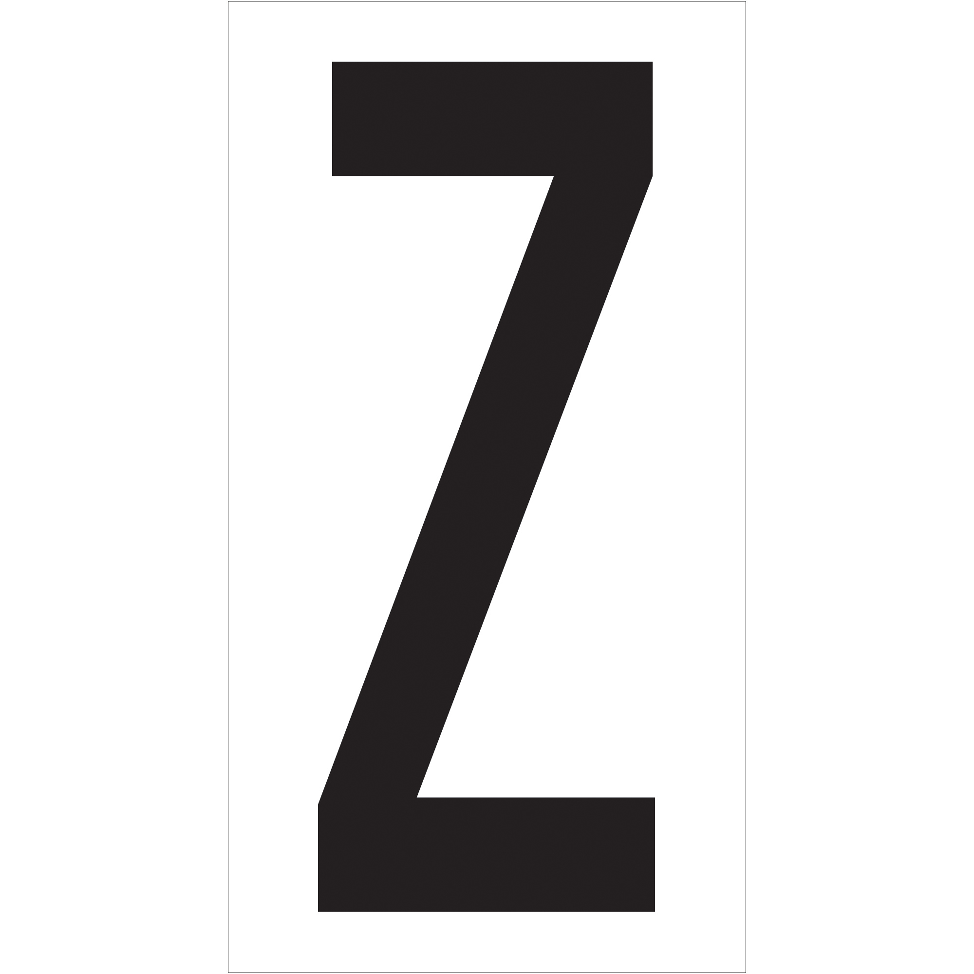 Vinyl Warehouse Letter Labels, "Z", 3 1/2", Black/White, 50/Case