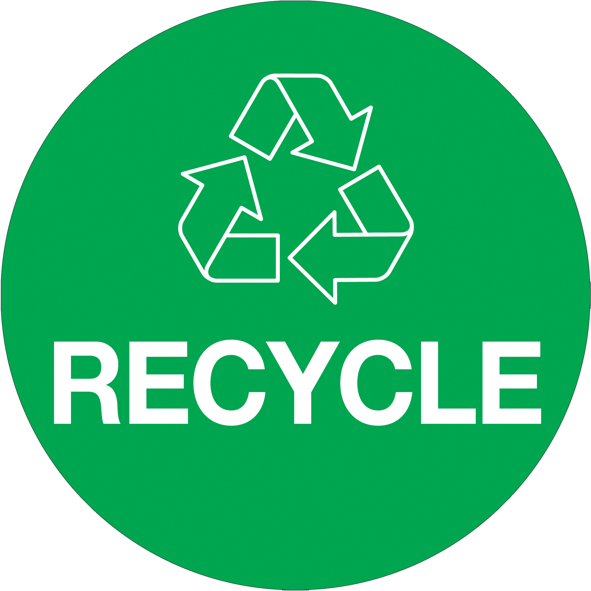 Tape Logic® Circle Labels, "Recycle", 3", Green, 500/Roll
