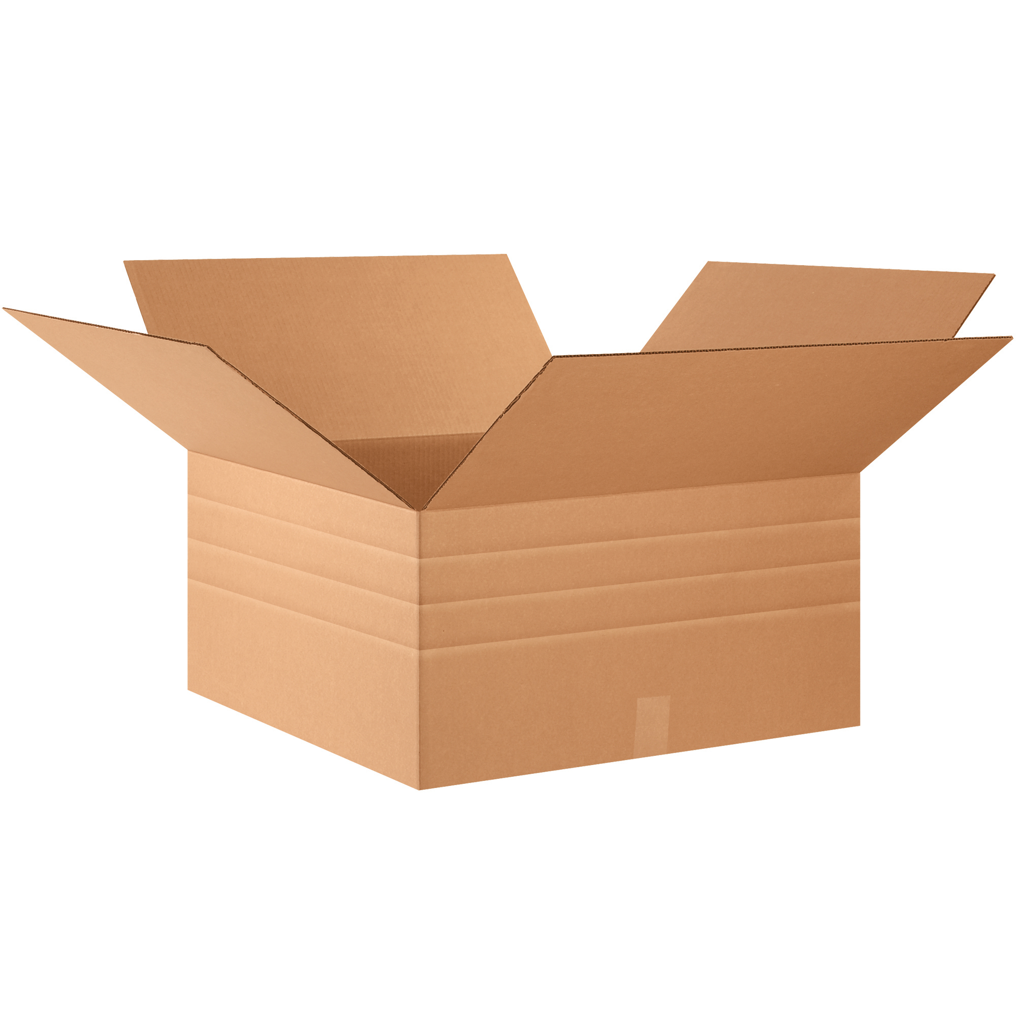 Multi-Depth Corrugated Boxes, 24" x 24" x 12", Kraft, 10/Bundle; 120/Skid