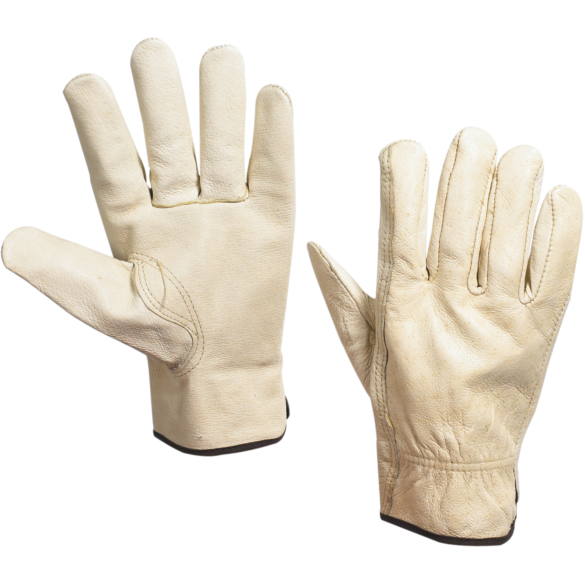 Cowhide Leather Drivers Gloves , Large, Natural, 3 Pairs/Case