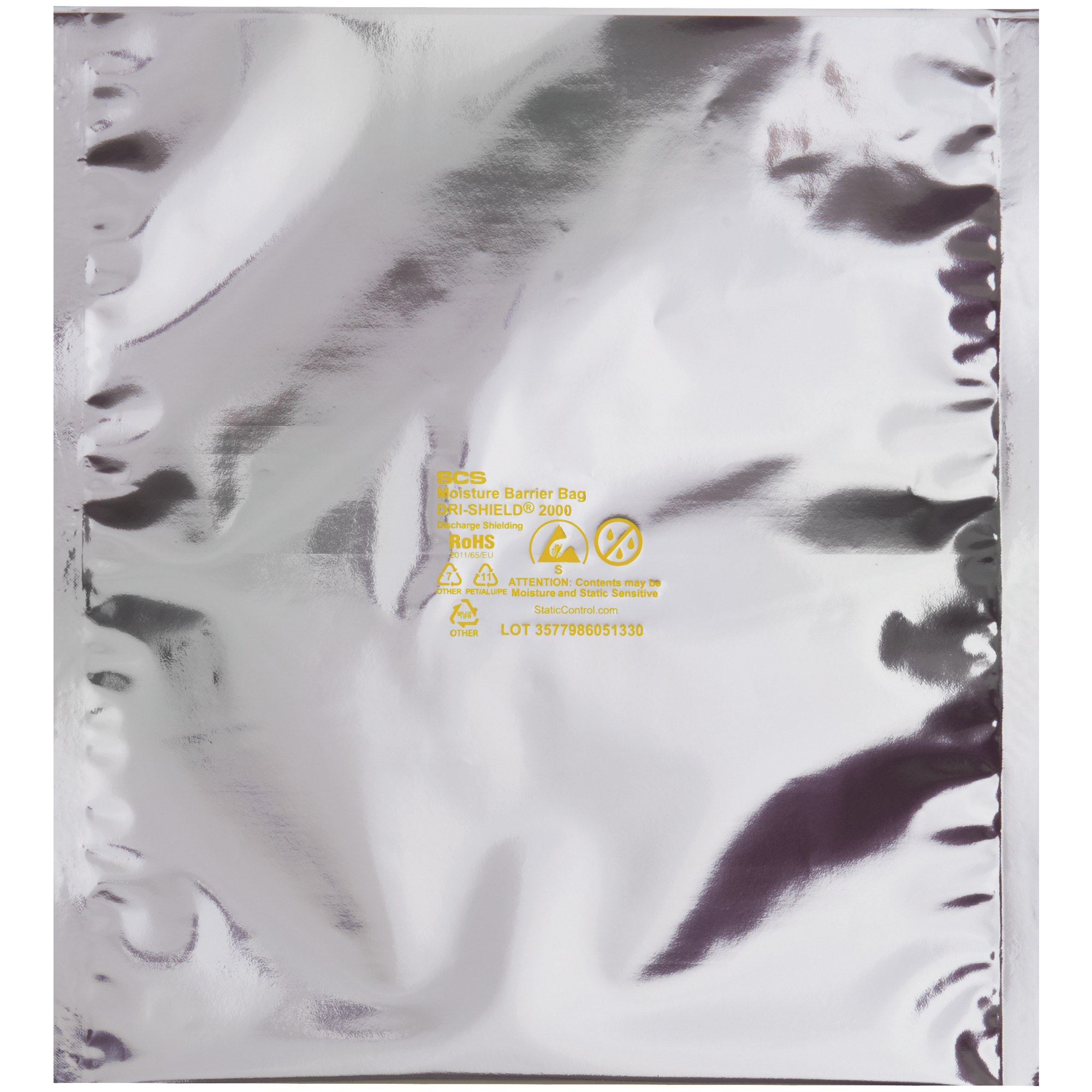 Moisture Barrier Bags, 3.6 Mil, 4" x 24", Silver, 100/Case