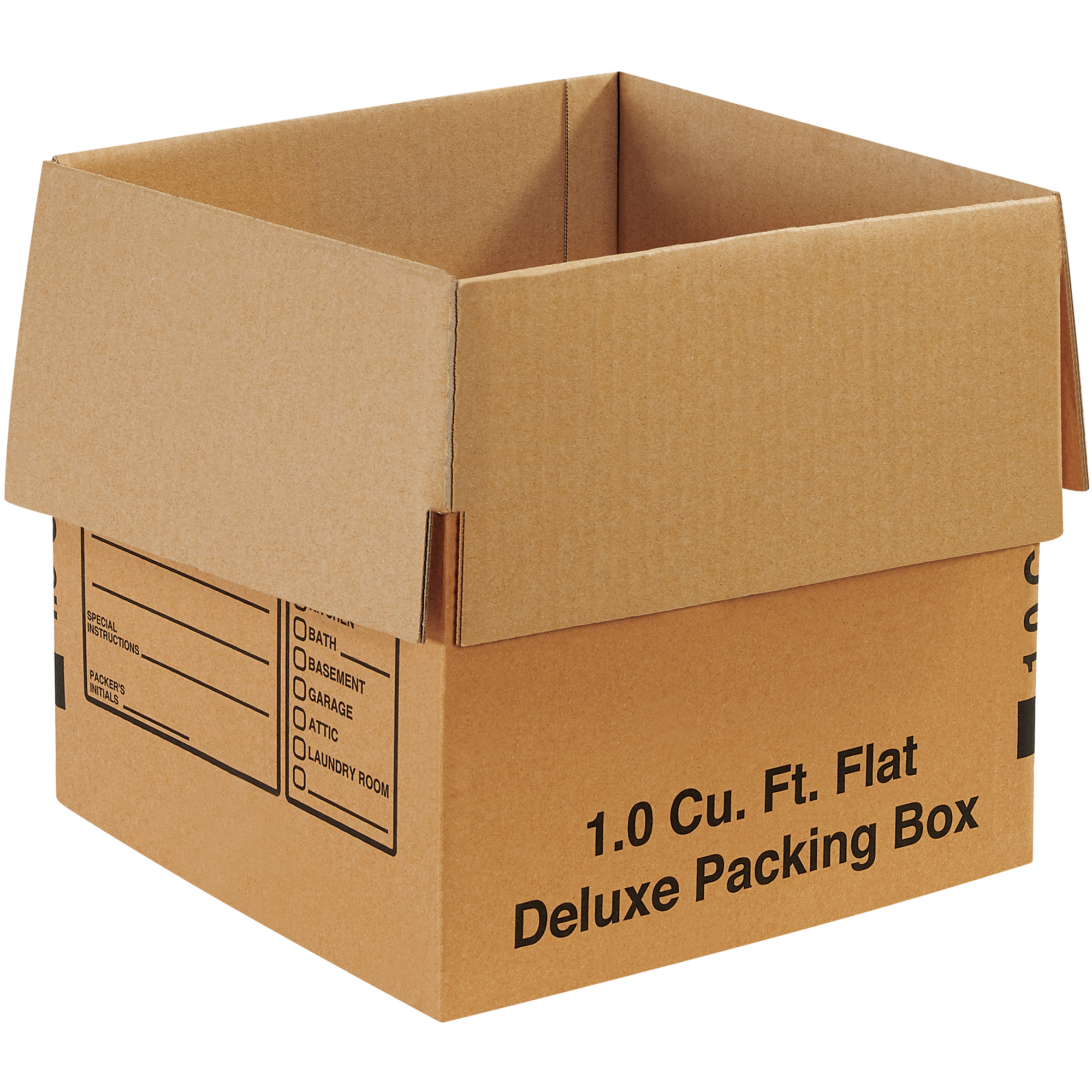 Deluxe Packing Boxes, 12" x 12" x 12", Kraft, 25/Bundle; 500/Skid