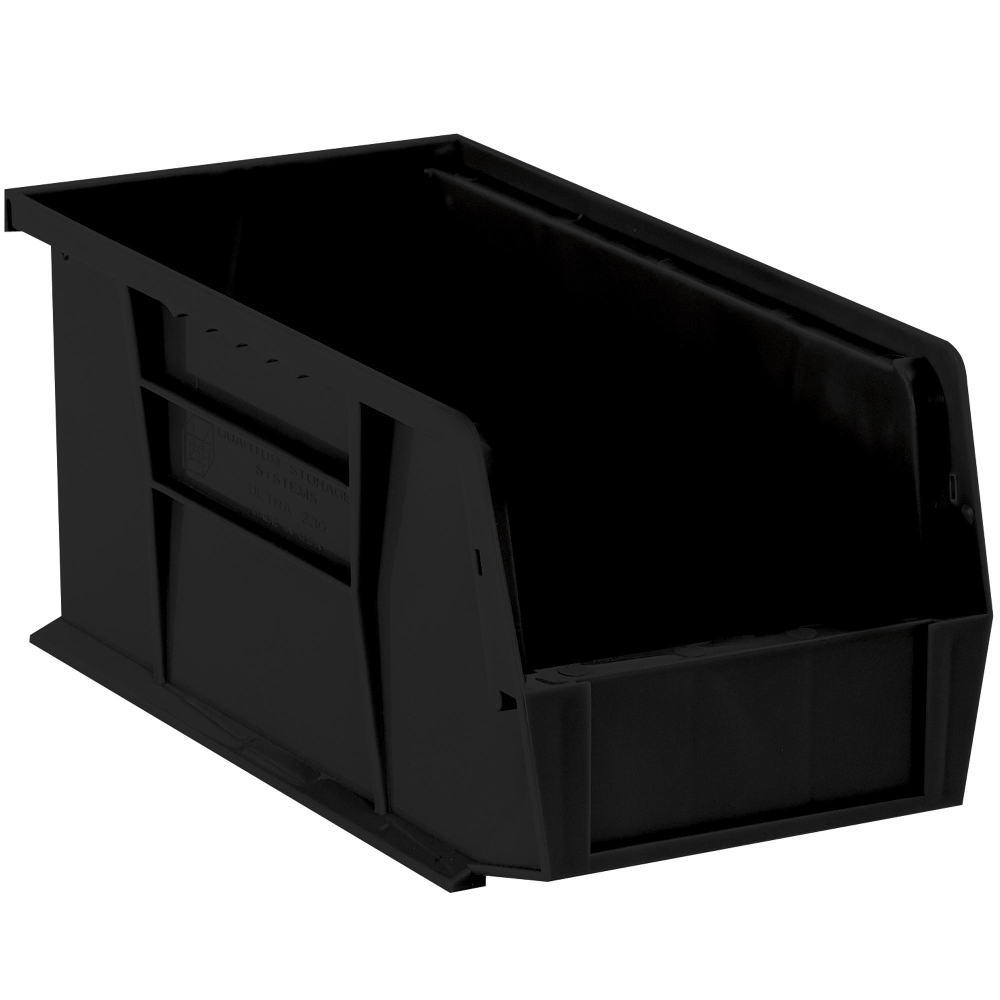 Plastic Stack & Hang Bin Boxes, 14 3/4" x 8 1/4" x 7", Black, 12/Case