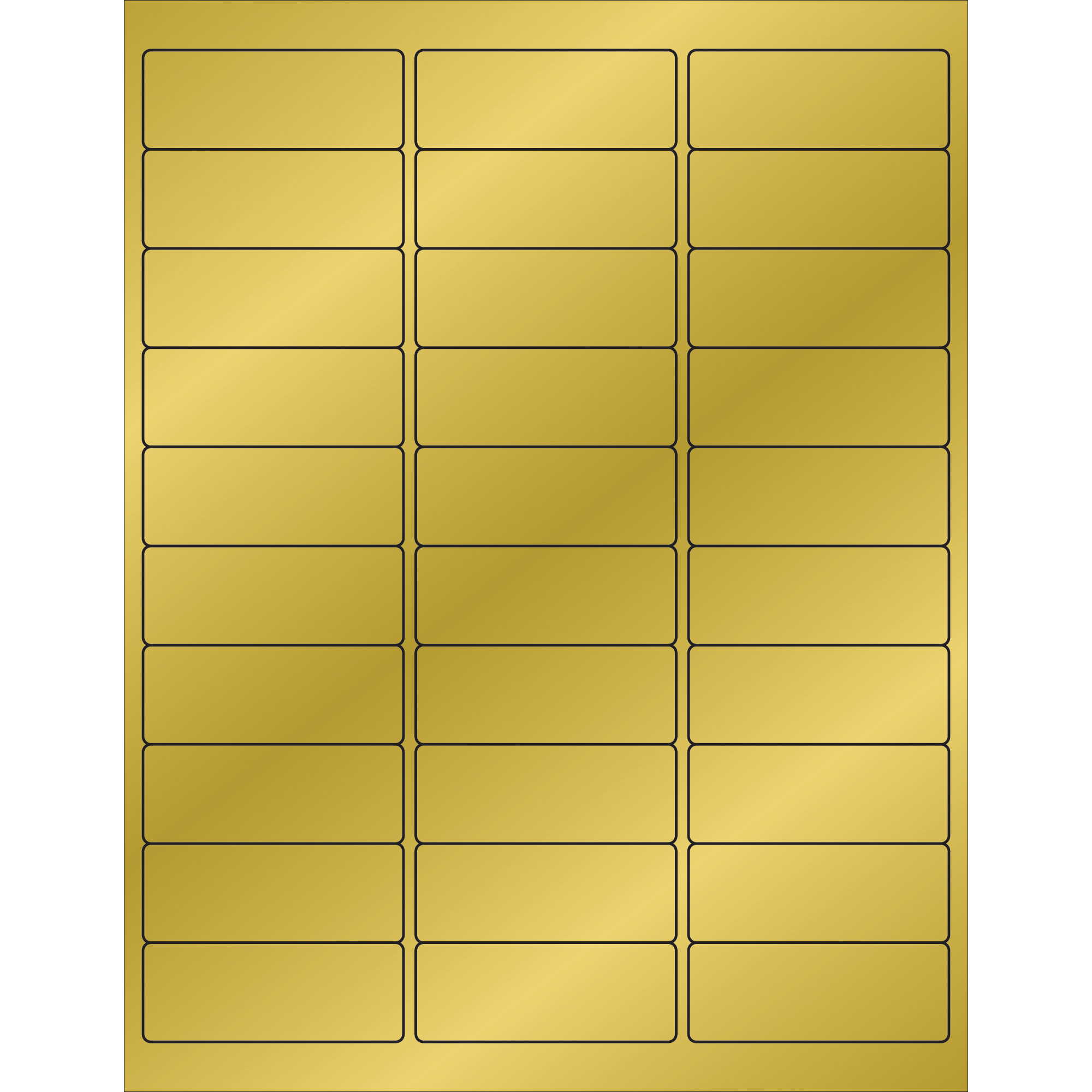 Tape Logic® Foil Rectangle Laser Labels, 2 5/8" x 1", Gold, 3000/Case