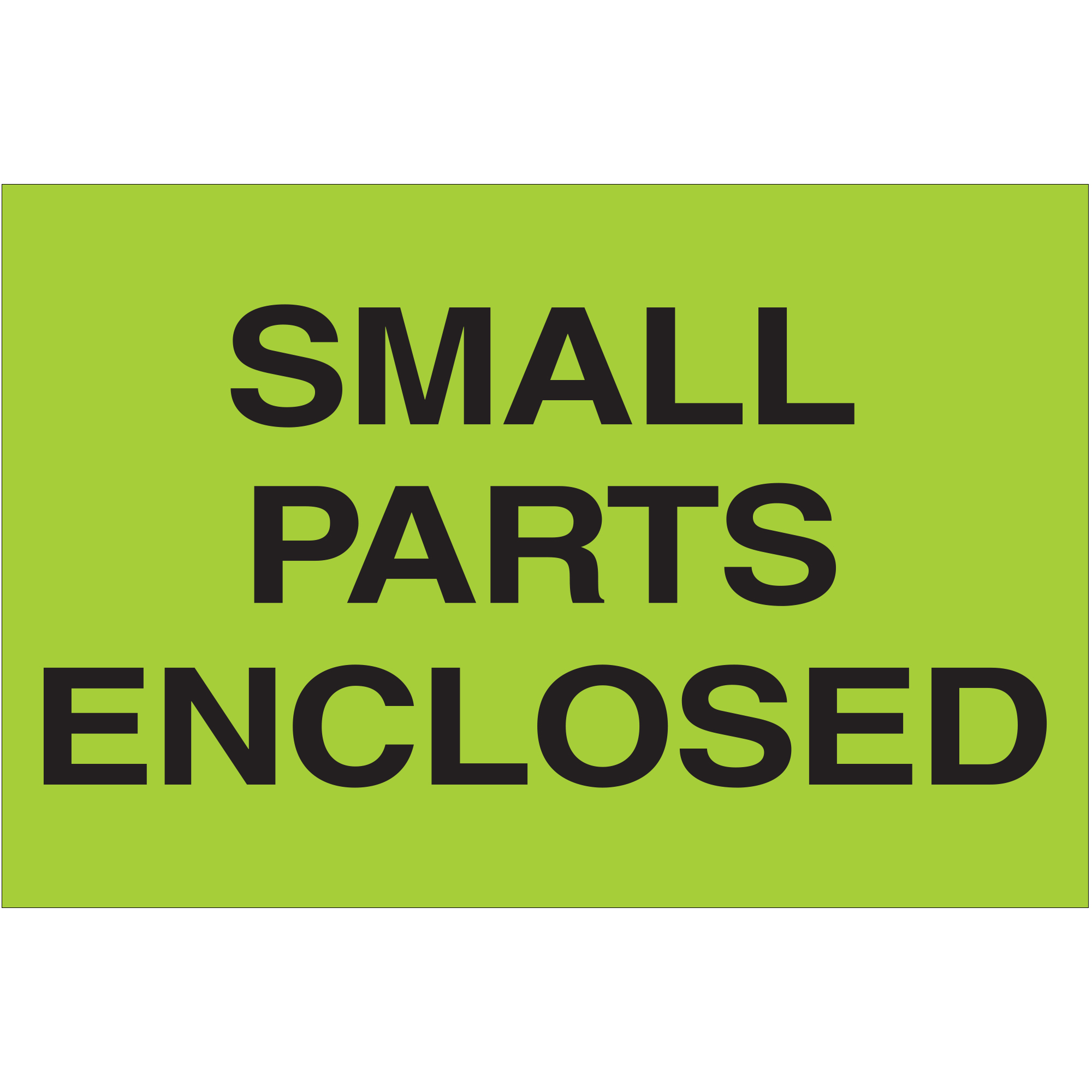 Tape Logic® Labels, "Small Parts Enclosed", 2 x 3", Fluorescent Green, 500/Roll