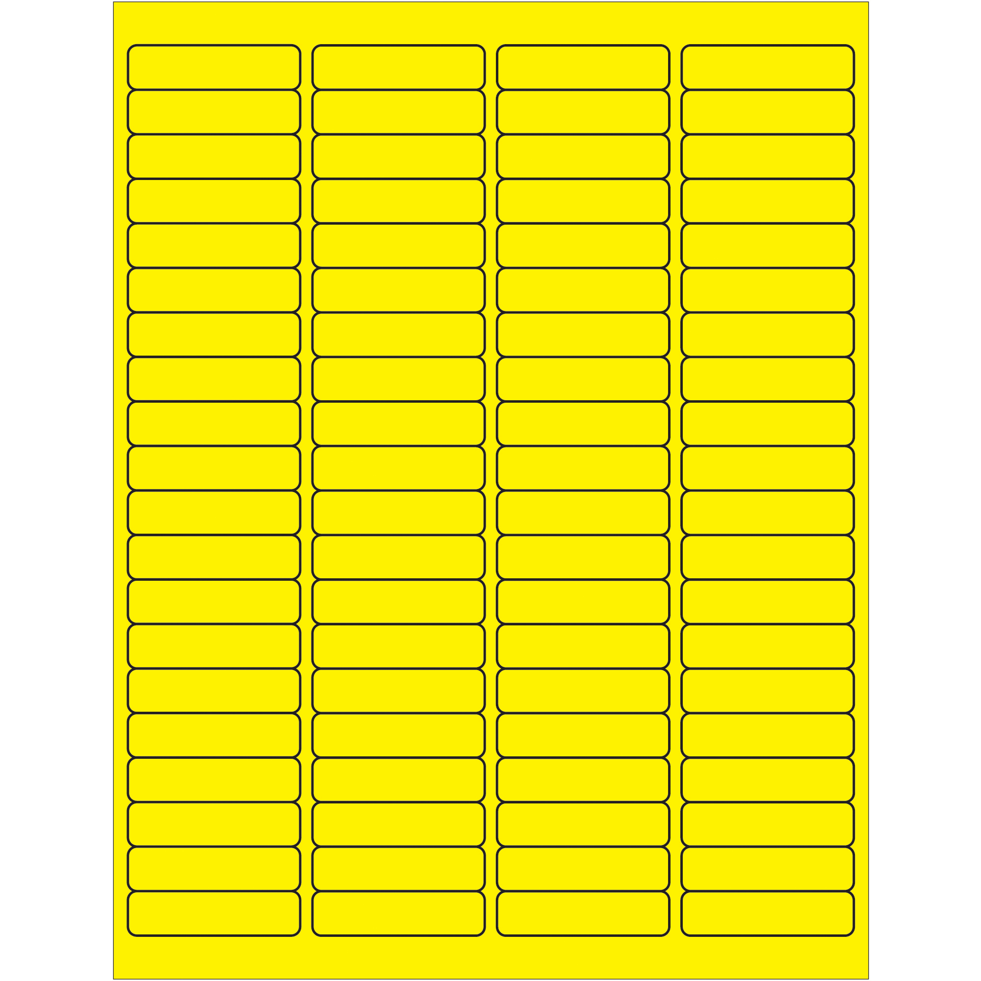 Tape Logic® Rectangle Laser Labels, 1 15/16" x 1/2", Fluorescent Yellow, 8000/Case