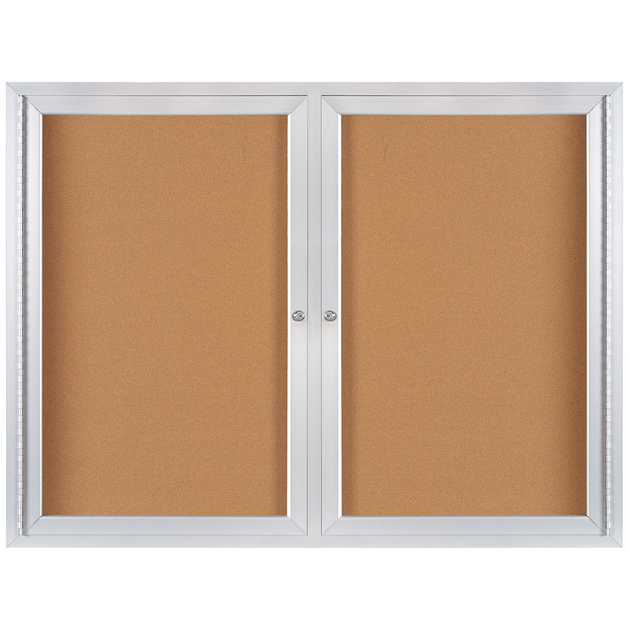 Enclosed Cork Board with Aluminum Frame, 4' x 3', Brown, 1/Each