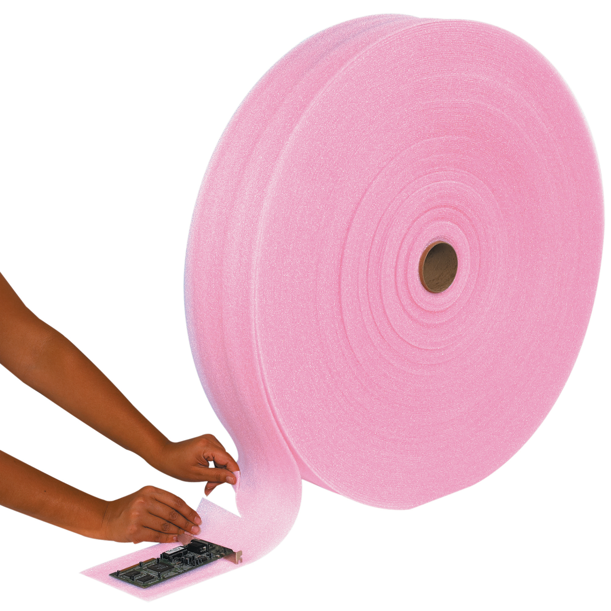 Perforated Anti-Static Air Foam Rolls, 1/8" x 24" x 550', Pink, 3/Each