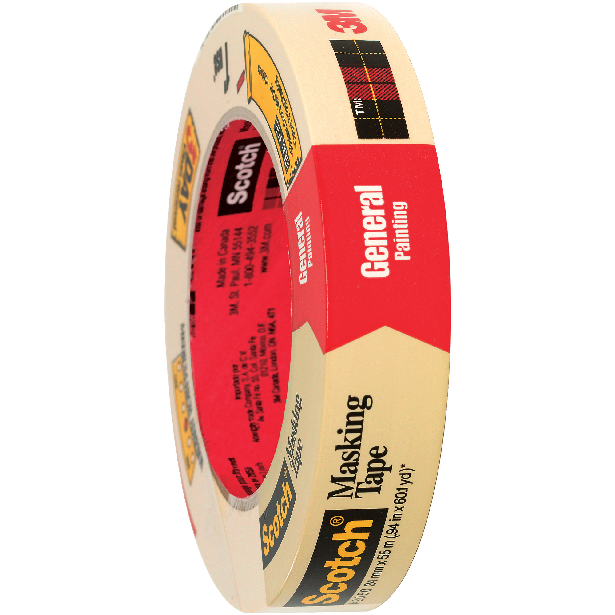 3M™ 2050 Masking Tape, 5.0 Mil, 1" x 60 yds., Natural, 36/Case