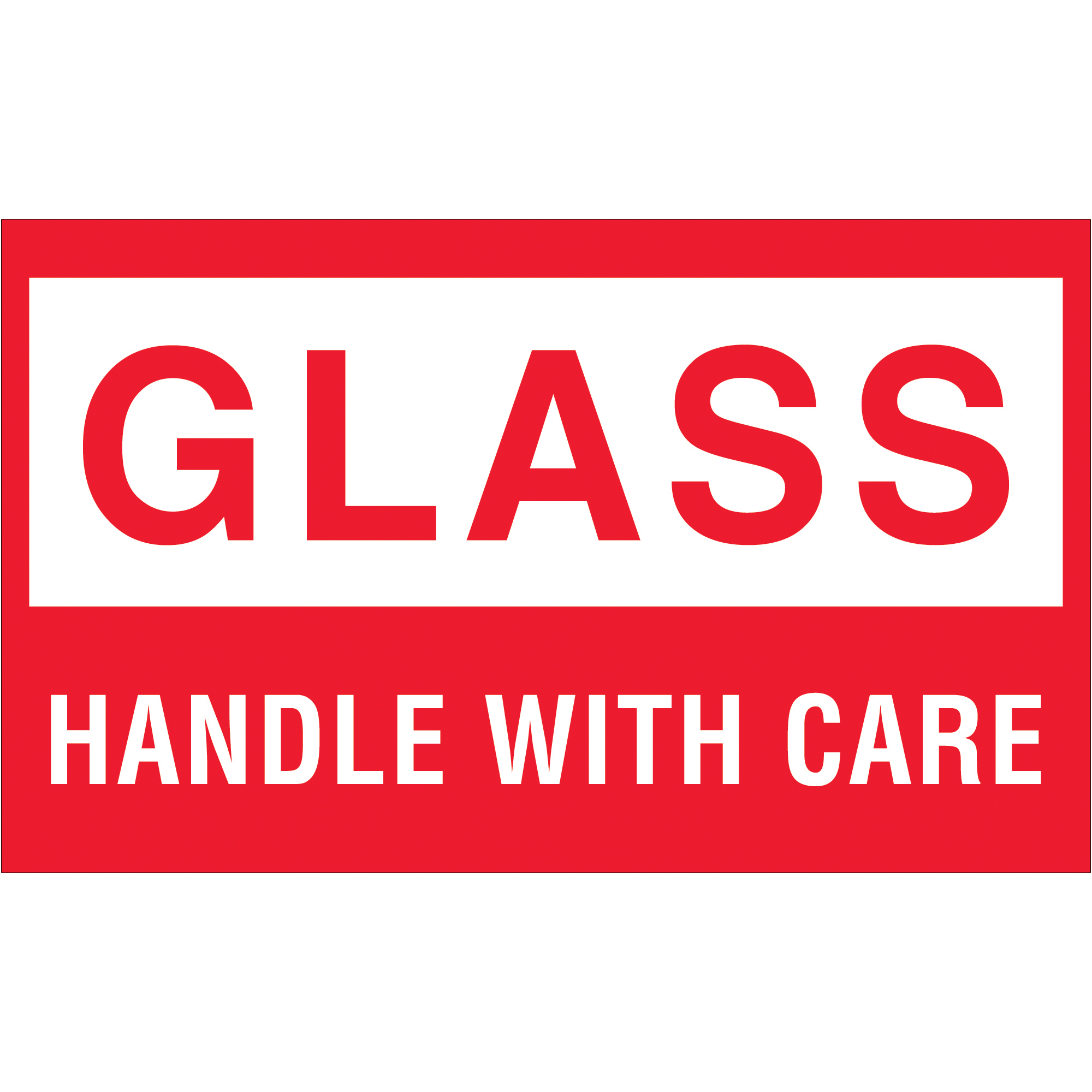Tape Logic® Labels, "Glass - Handle With Care, 3" x 5", Red/White, 500/Roll
