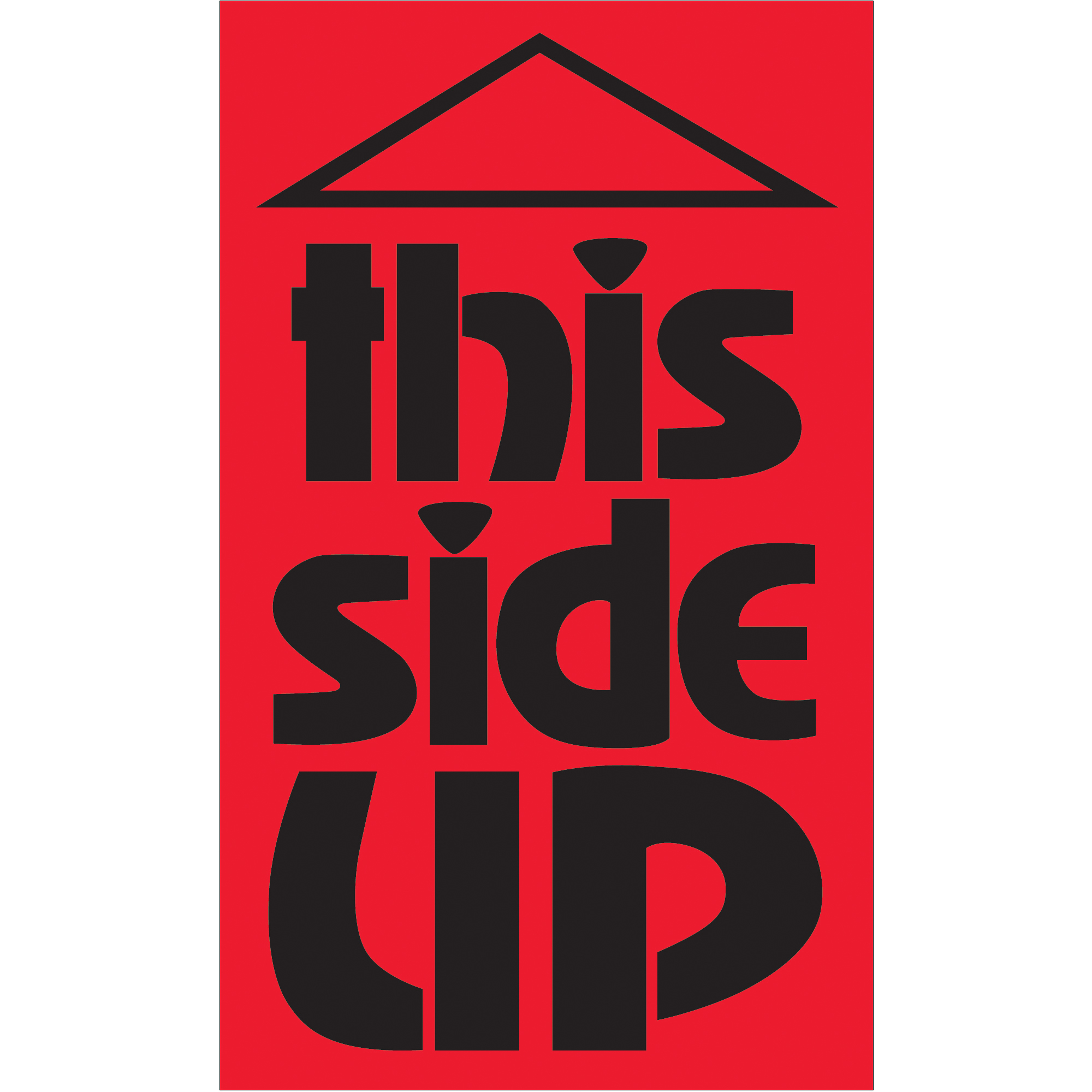 Tape Logic® Labels, "This Side Up", 3" x 5", Fluorescent Red, 500/Roll