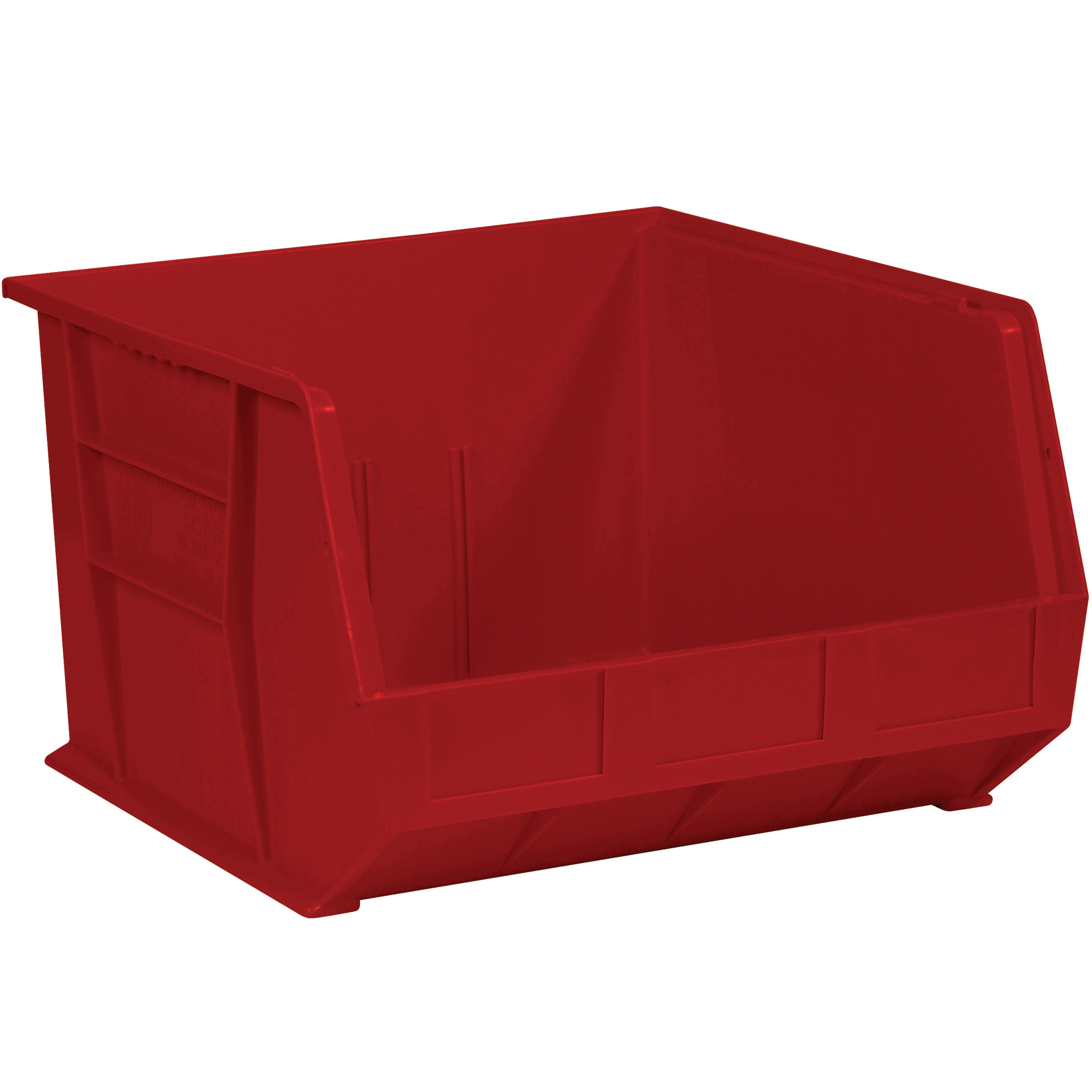 Plastic Stack & Hang Bin Boxes, 18" x 16 1/2" x 11", Red, 3/Case