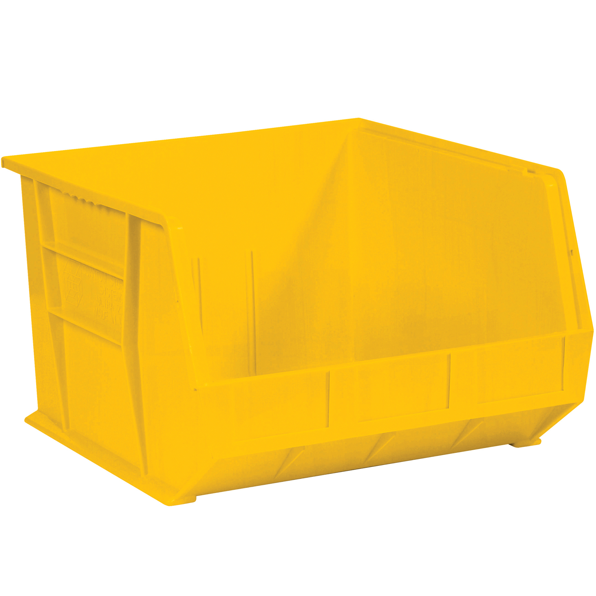 Plastic Stack & Hang Bin Boxes, 18" x 16 1/2" x 11", Yellow, 3/Case
