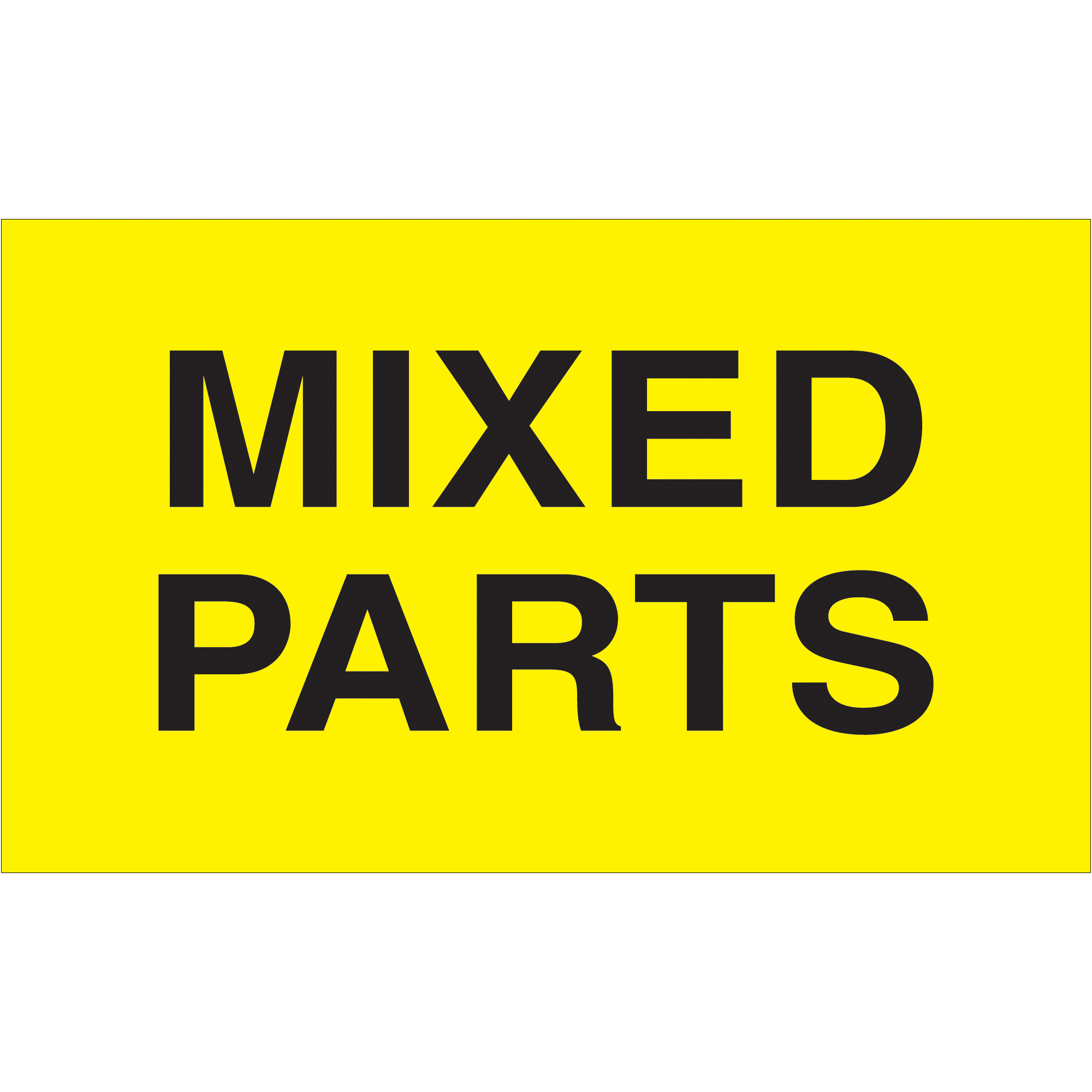 Tape Logic® Labels, "Mixed Parts", Fluorescent Yellow, 500/Roll