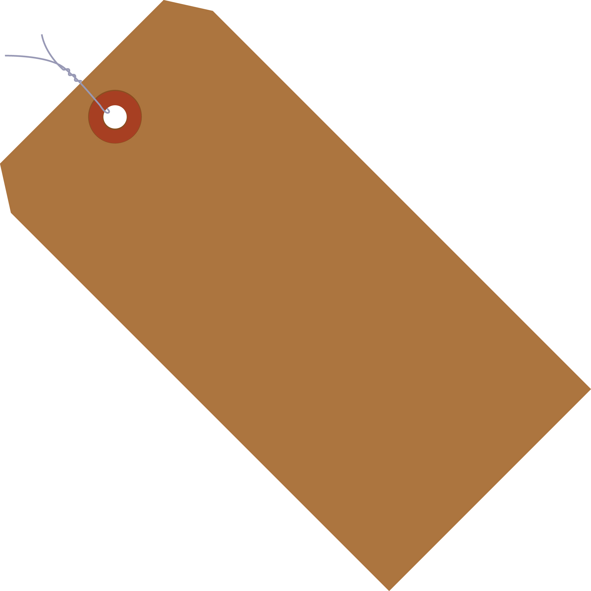 4 3/4 x 2 3/8 100% 10 Pt. Recycled Kraft Shipping Tag - Pre-Wired 1000 PER CASE