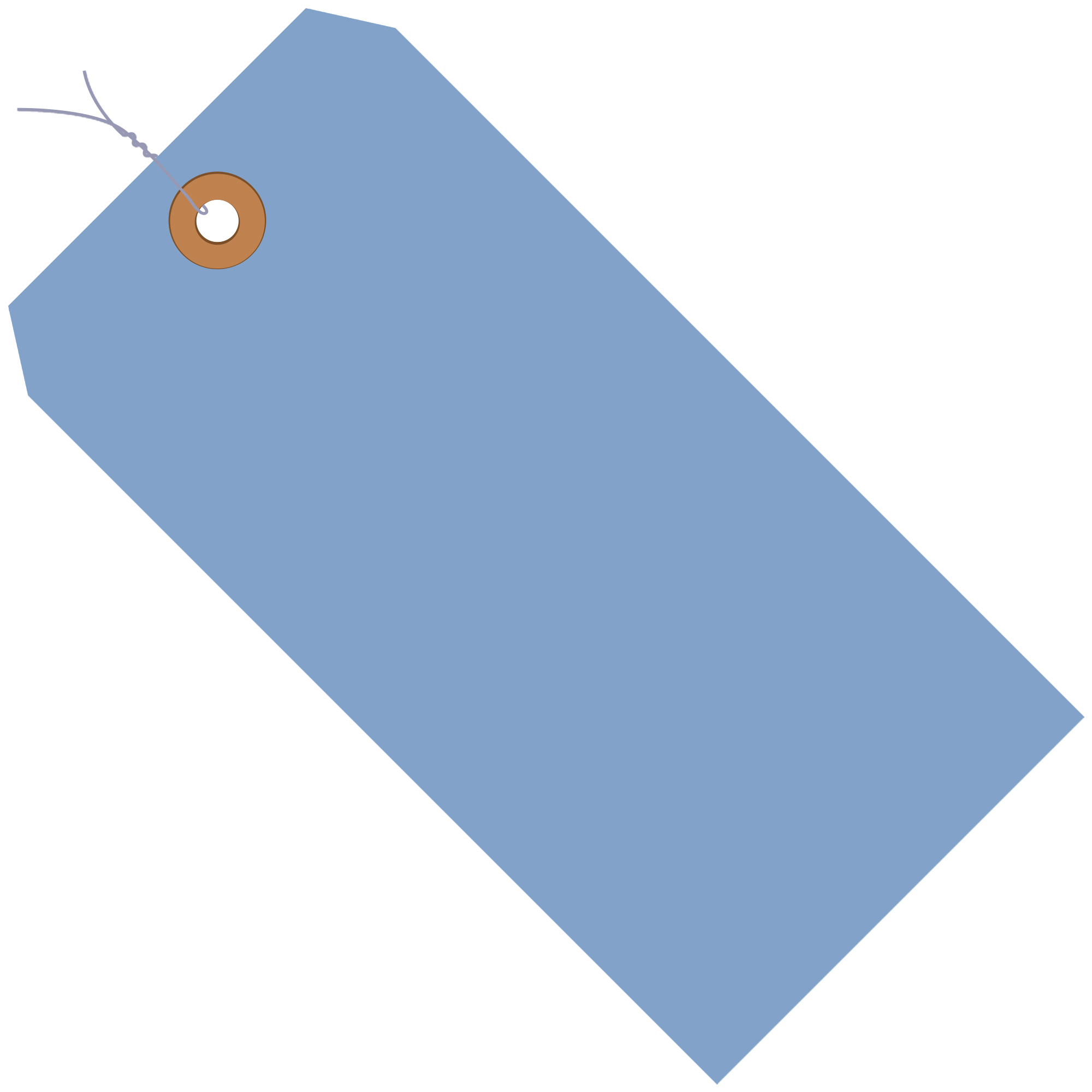 Shipping Tags, Pre-Wired, 13 Pt., 8" x 4", Dark Blue 500/Case