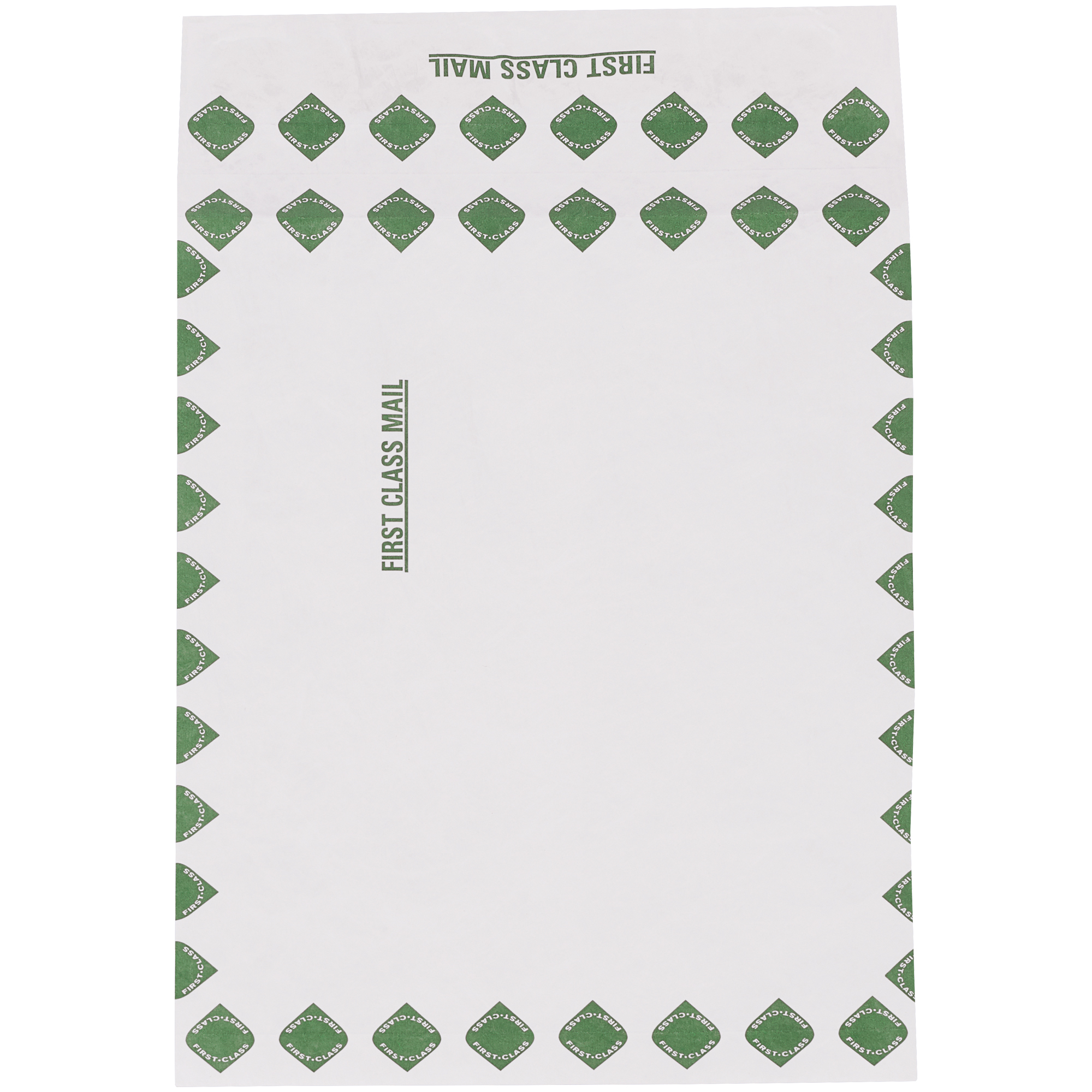 Tyvek® Expandable Envelopes, 12" x 16" x 2", First Class, White/Green, 100/Case