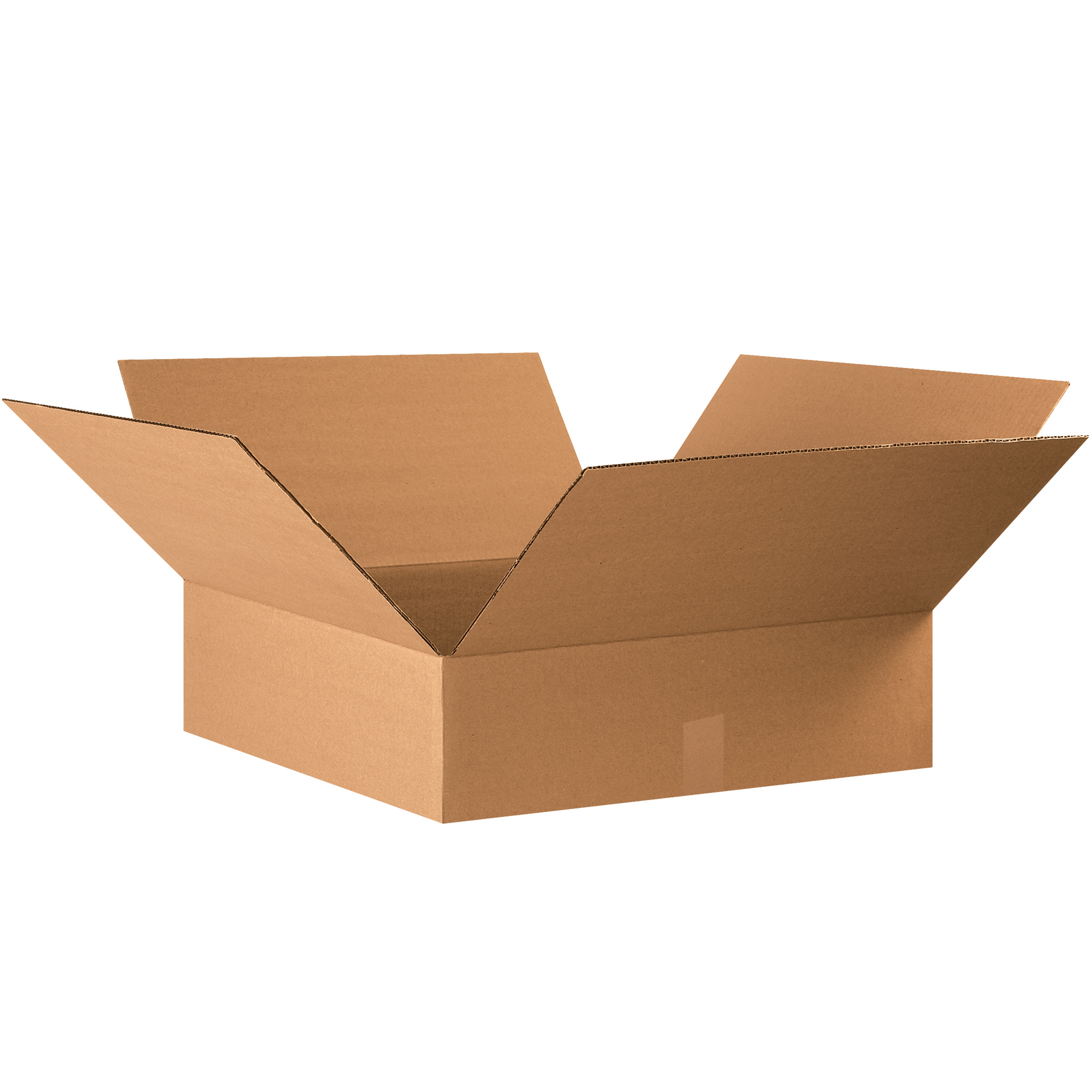 Flat Corrugated Boxes, 22" x 22" x 6", Kraft, 15/Bundle; 120/Skid