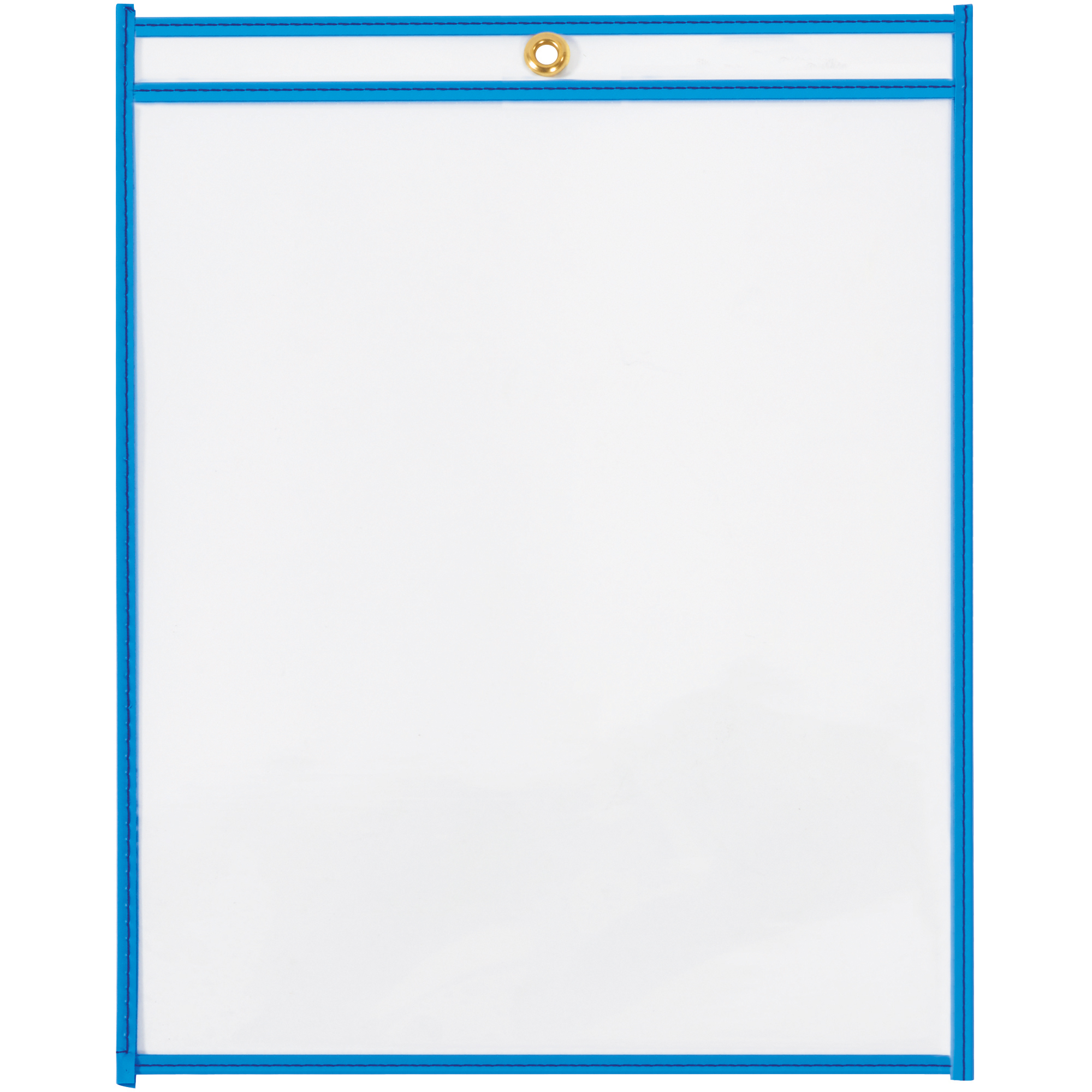 Stitched Job Ticket Holders, 9" x 12", Neon Blue, 15/Case