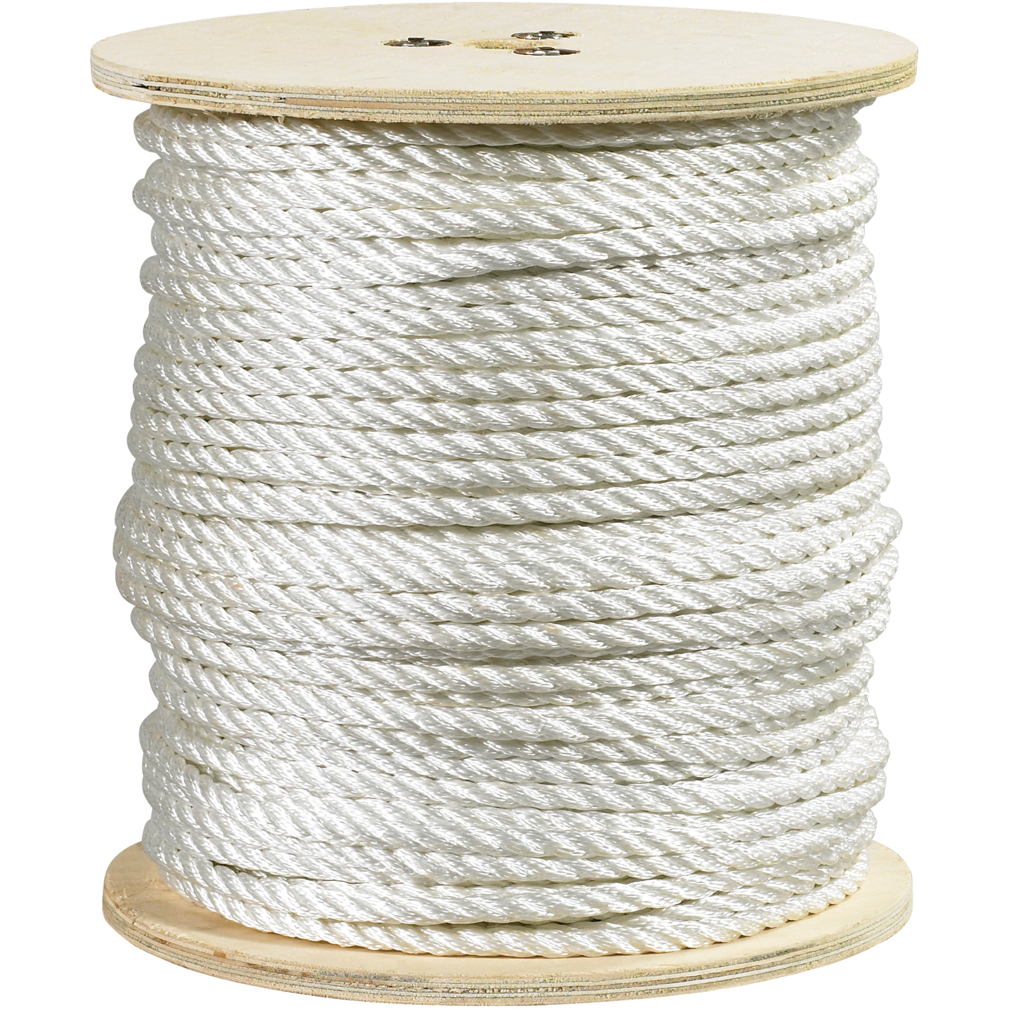 Twisted Polyester Rope, 3/8", 2,900 lb, White, 600'/Case