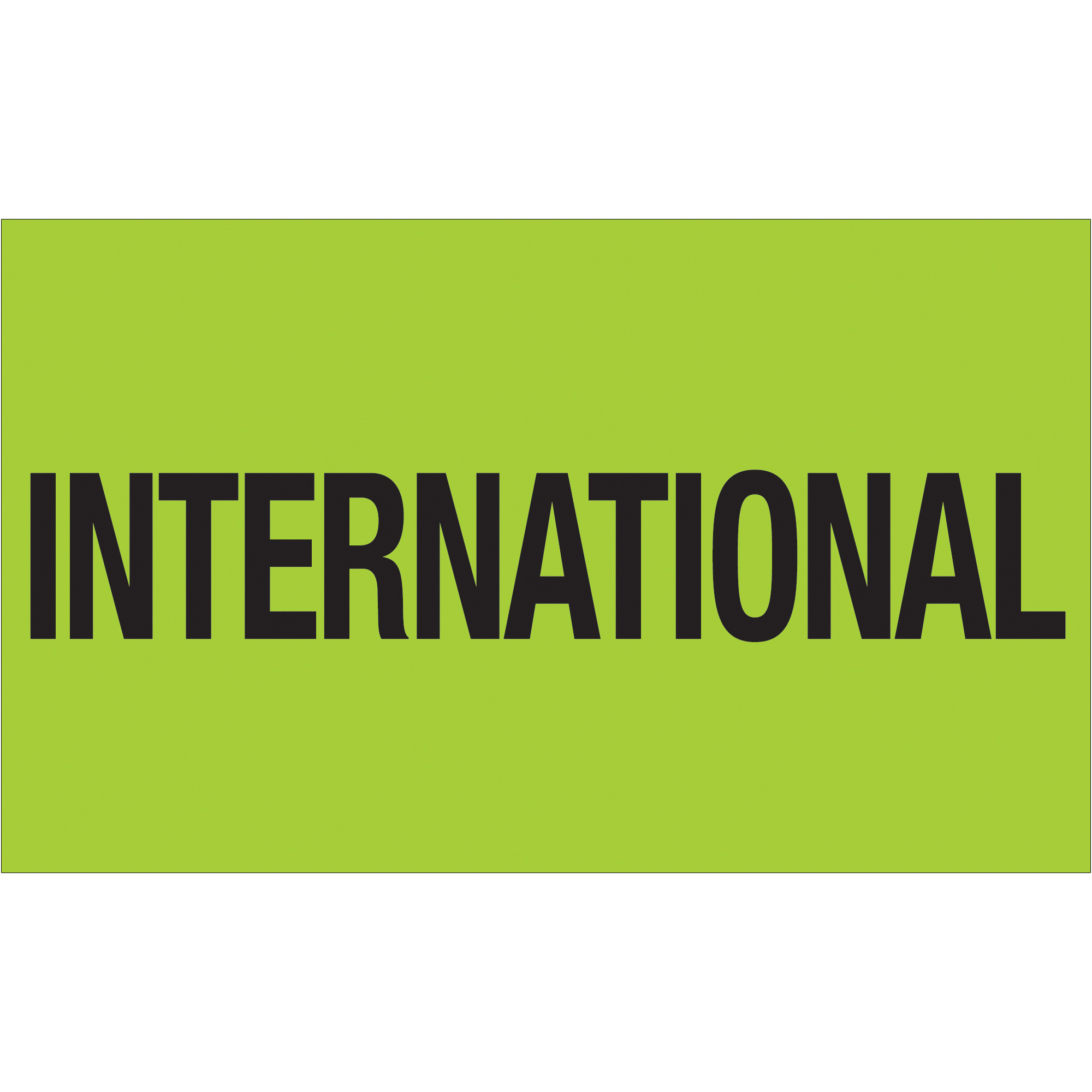 Tape Logic® Labels, "International", 3" x 5", Fluorescent Green, 500/Roll