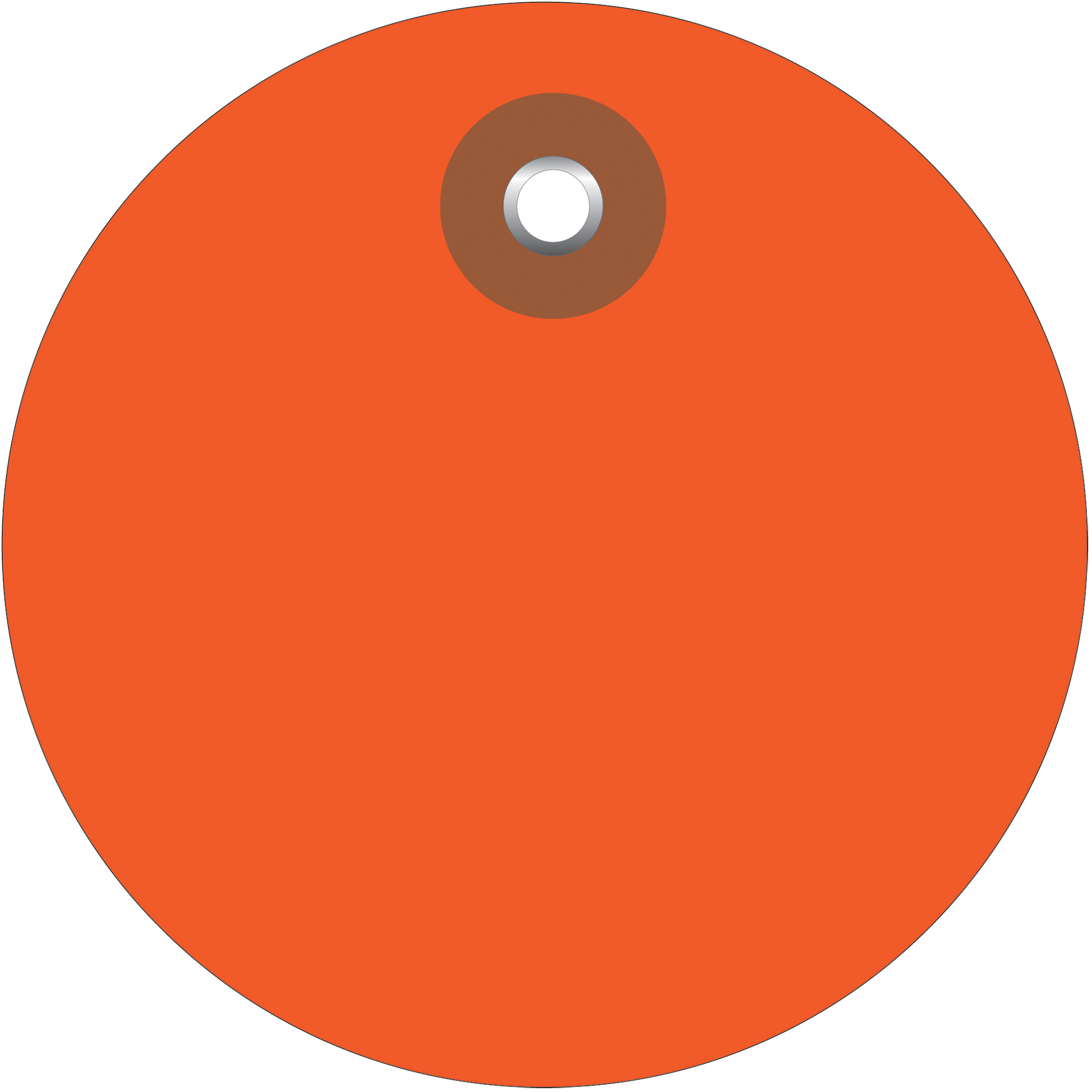 Plastic Circle Tags, 2", Orange, 100/Each
