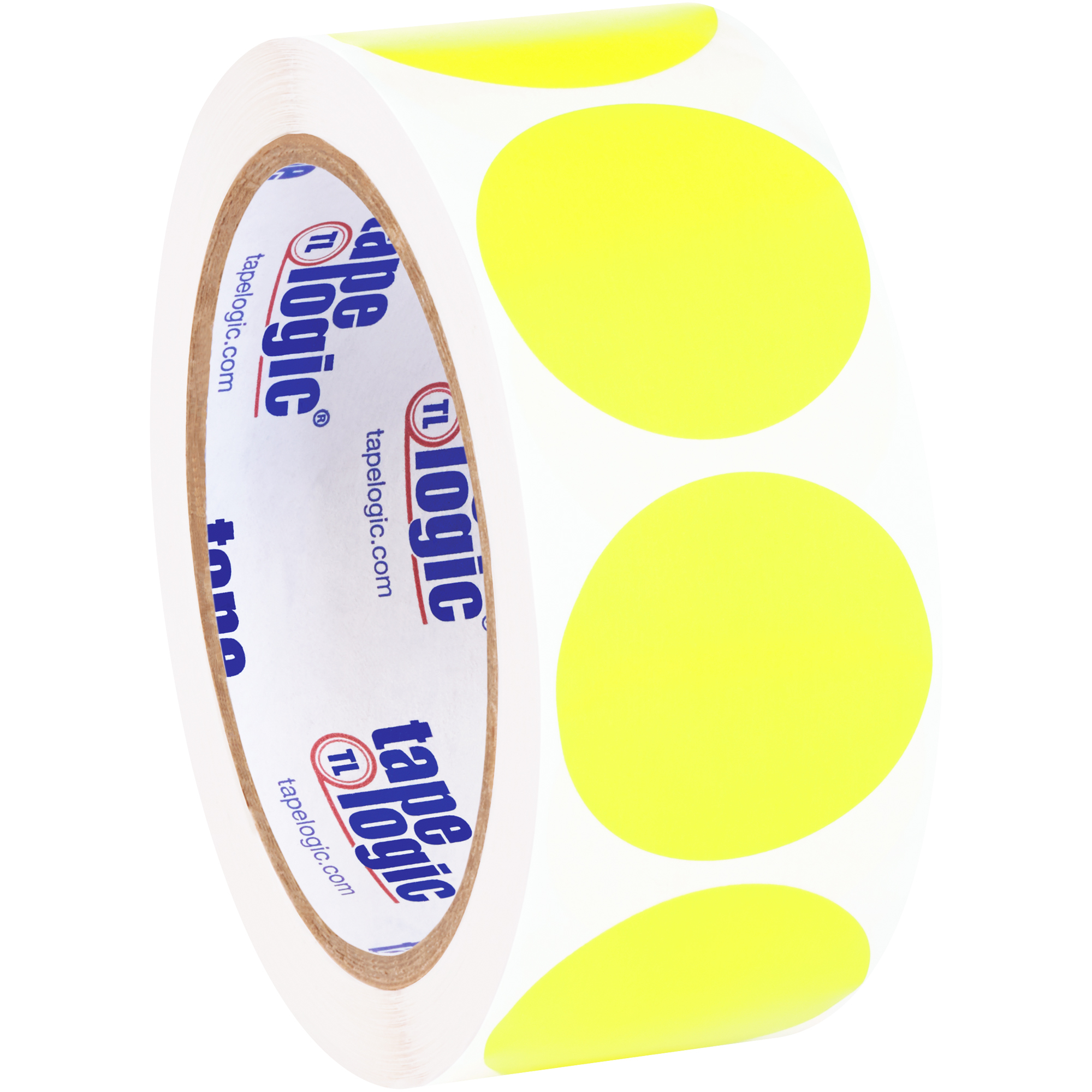 Tape Logic® Inventory Circle Labels, 1 1/2", Fluorescent Yellow, 500/Roll