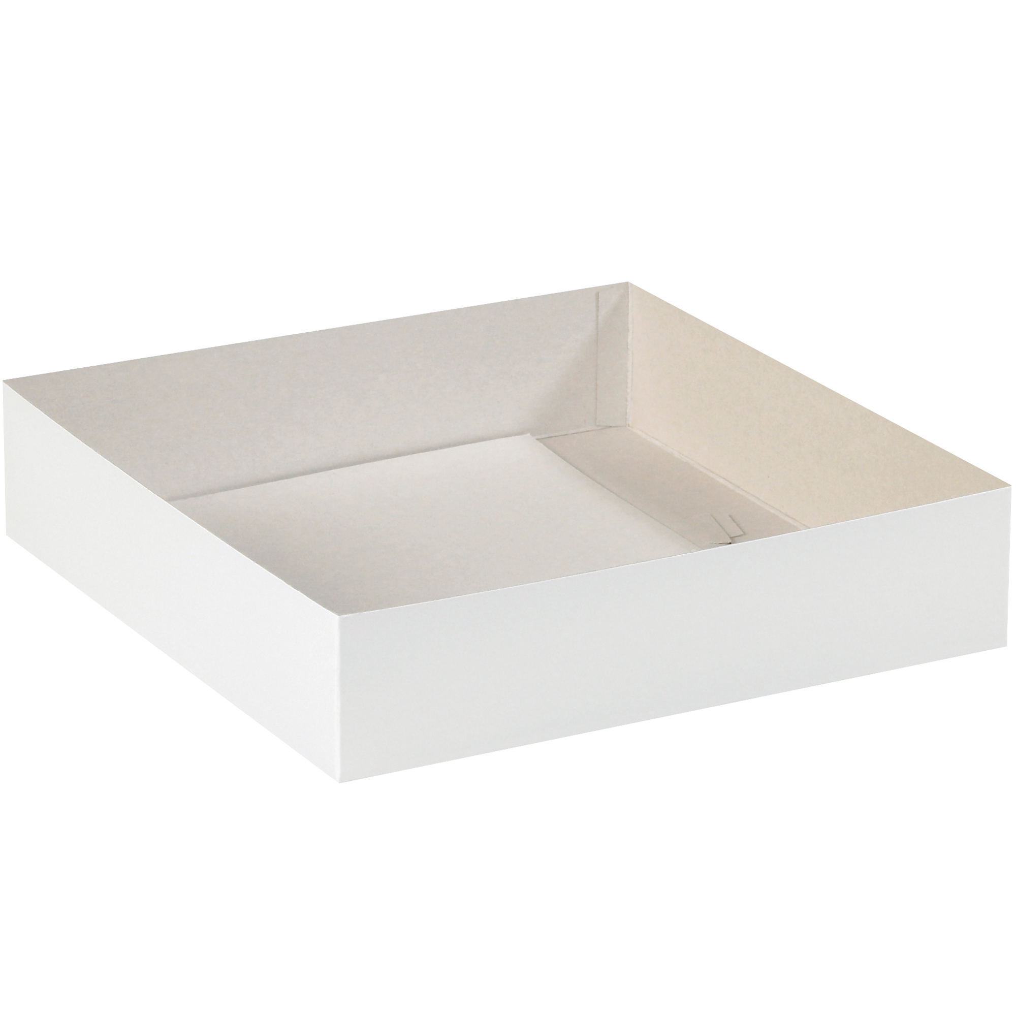 Deluxe Gift Box Bottoms, 14" x 14" x 3", White, 50/Case