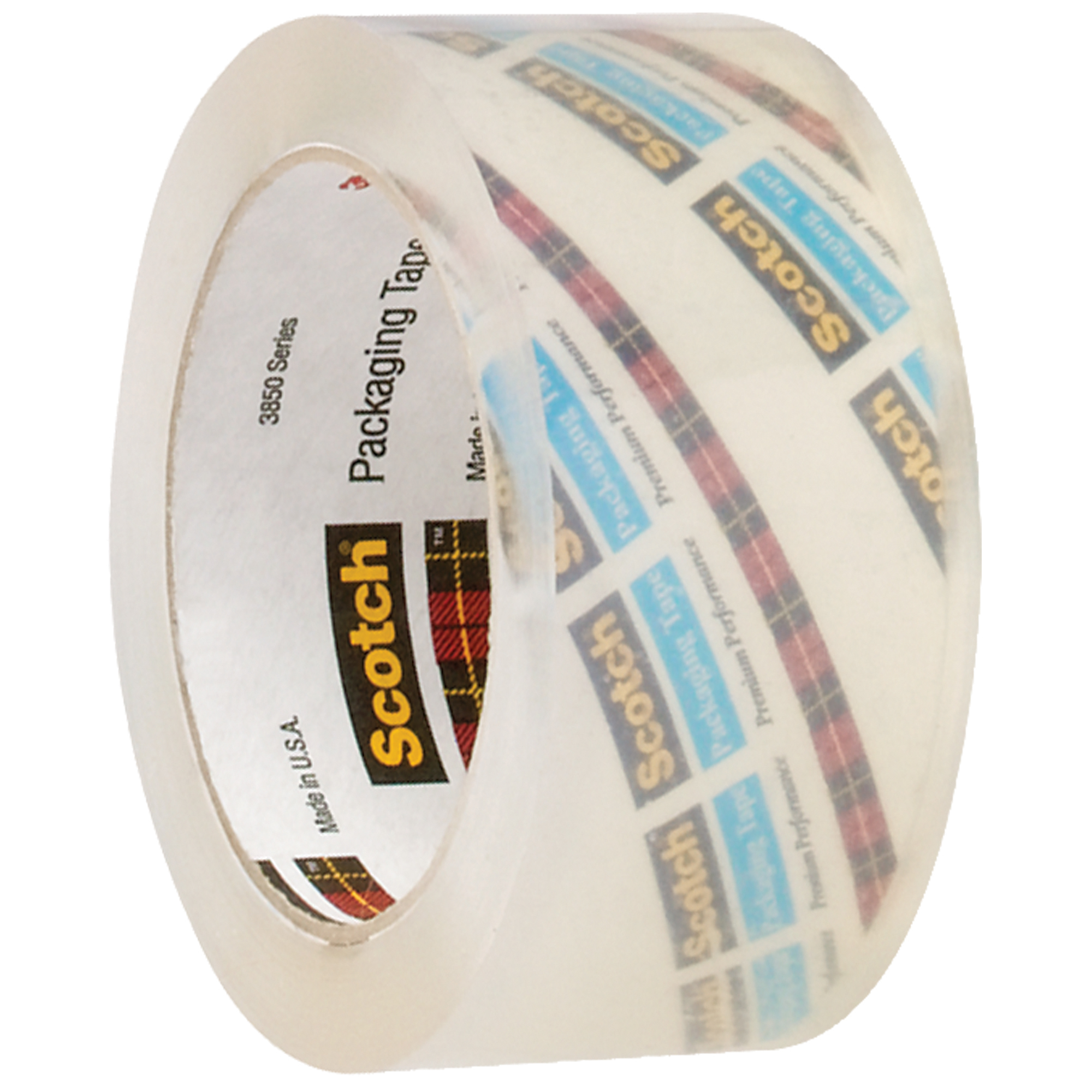 3M™ 3850 Crystal Clear Tape, 3.1 Mil, 2" x 55 yds., Clear, 12/Case