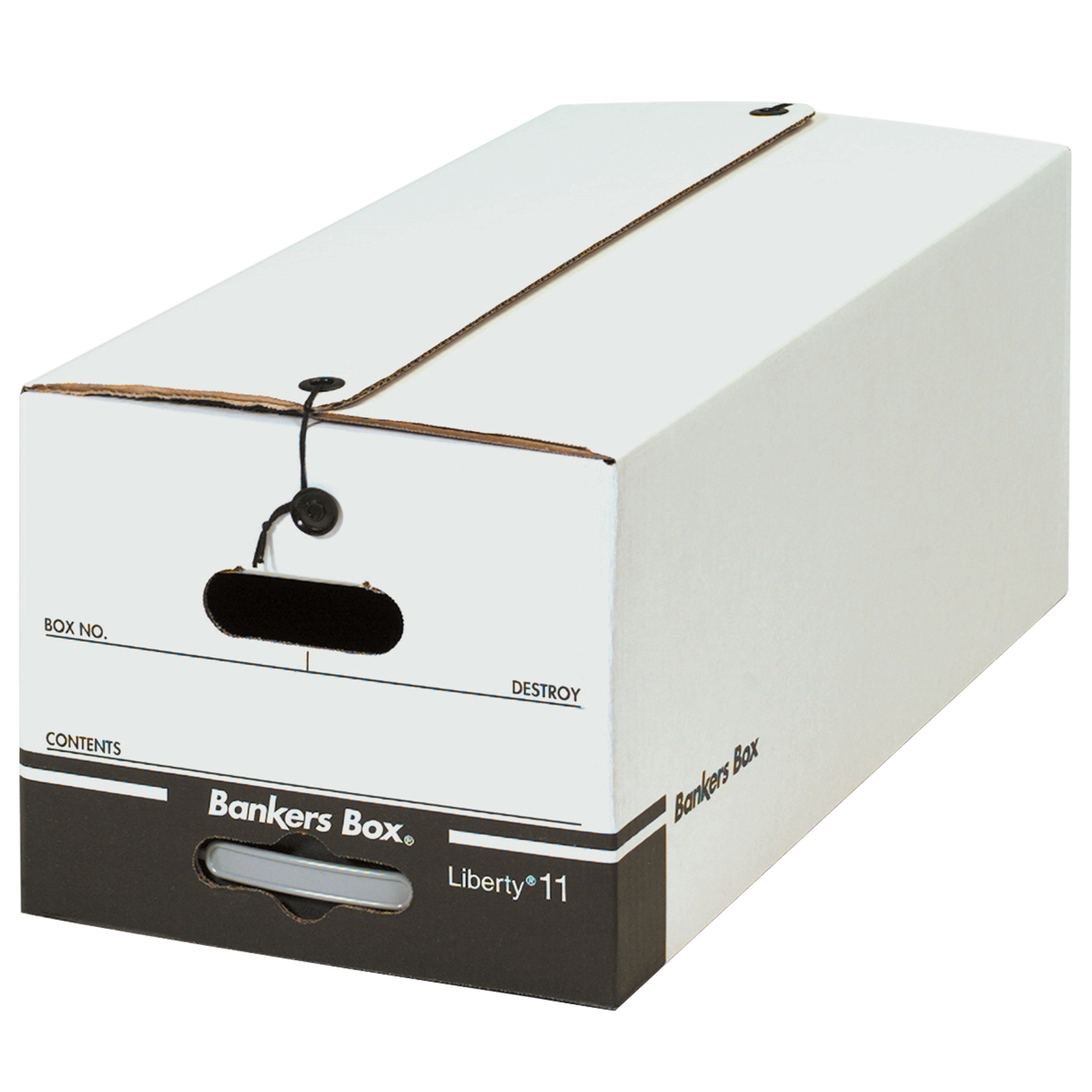 File Storage Boxes, 24" x 12" x 10 1/4", String and Button, White, 12/Case