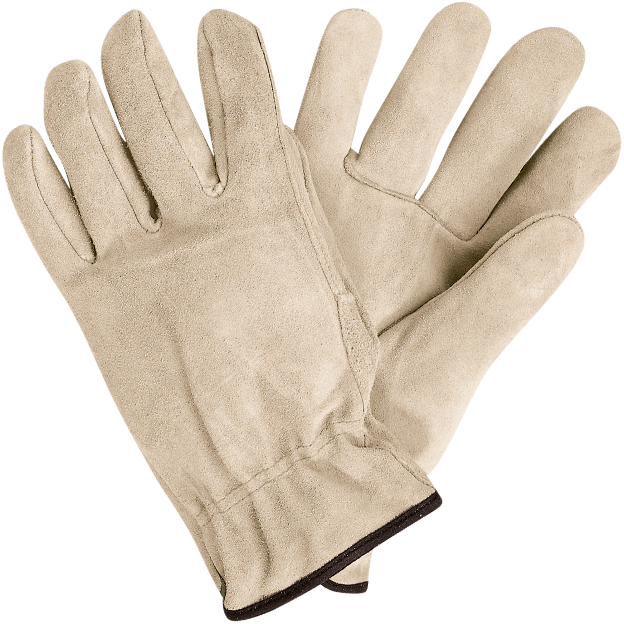 Deluxe Cowhide Leather Drivers Gloves, Large, Natural, 3 Pairs/Case