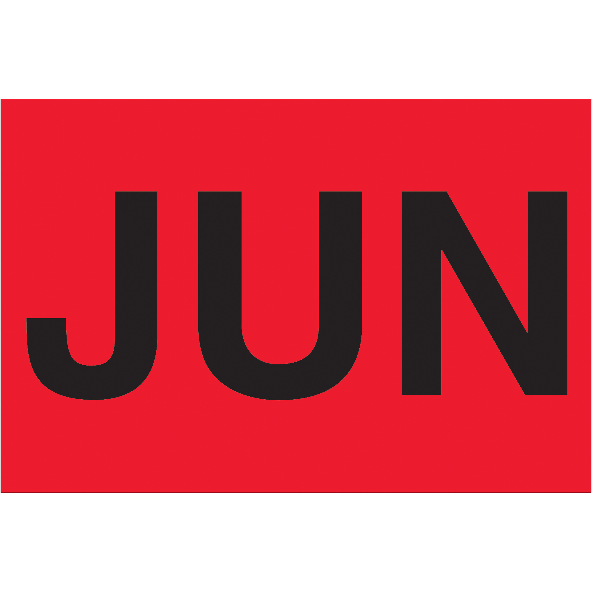 Tape Logic® Months of the Year Labels, "JUN", 2" x 3", Fluorescent Red, 500/Roll