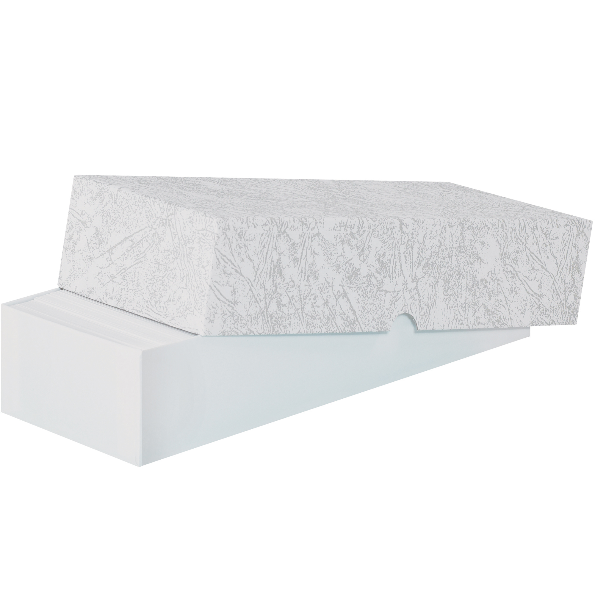 Stationery Set-Up Cartons, 10" x 3 1/2" x 2", Gray Leatherette, 100/Case